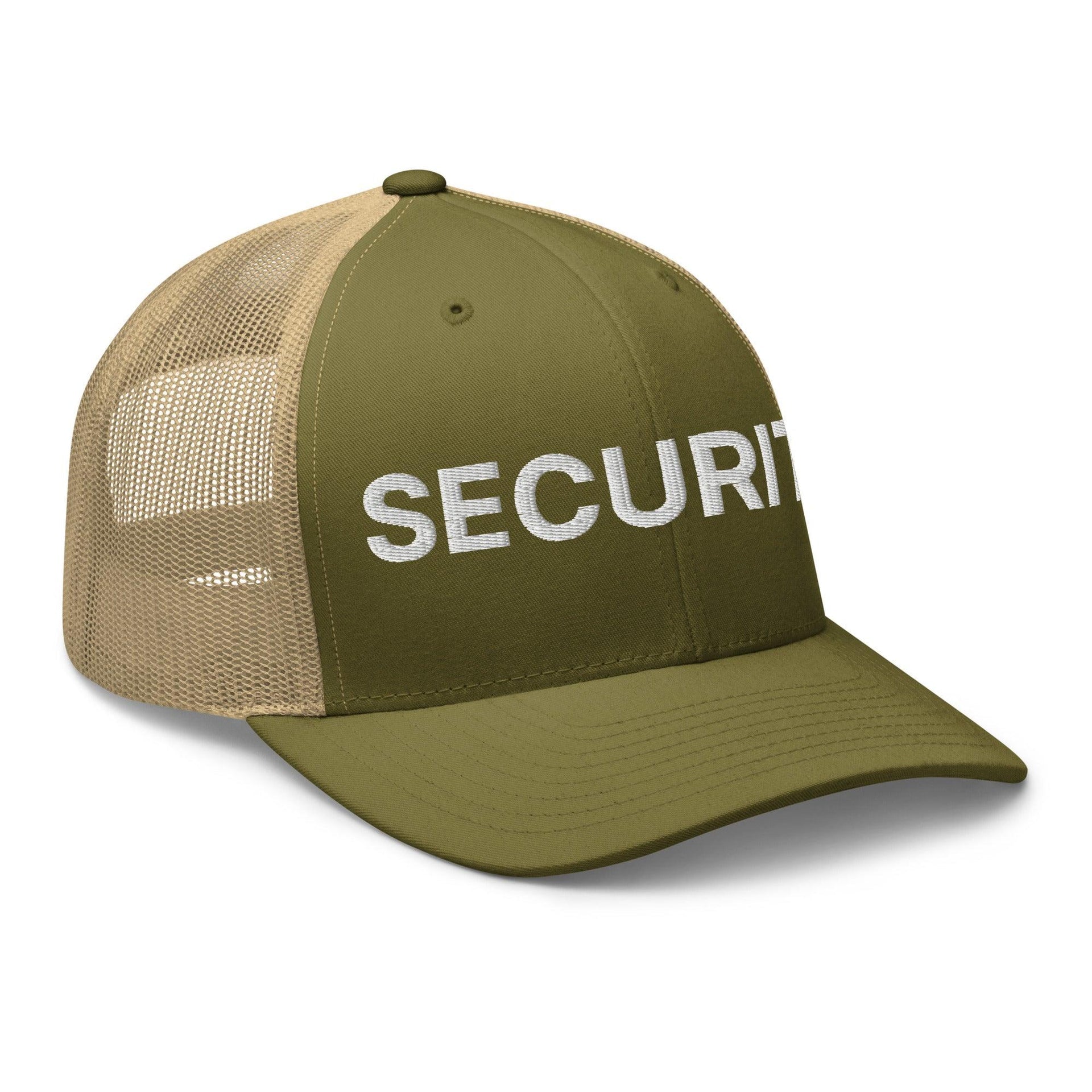 Security Uniform Work Embroidered Mesh Trucker Hat Capital Crowns Security Trucker Hats Work