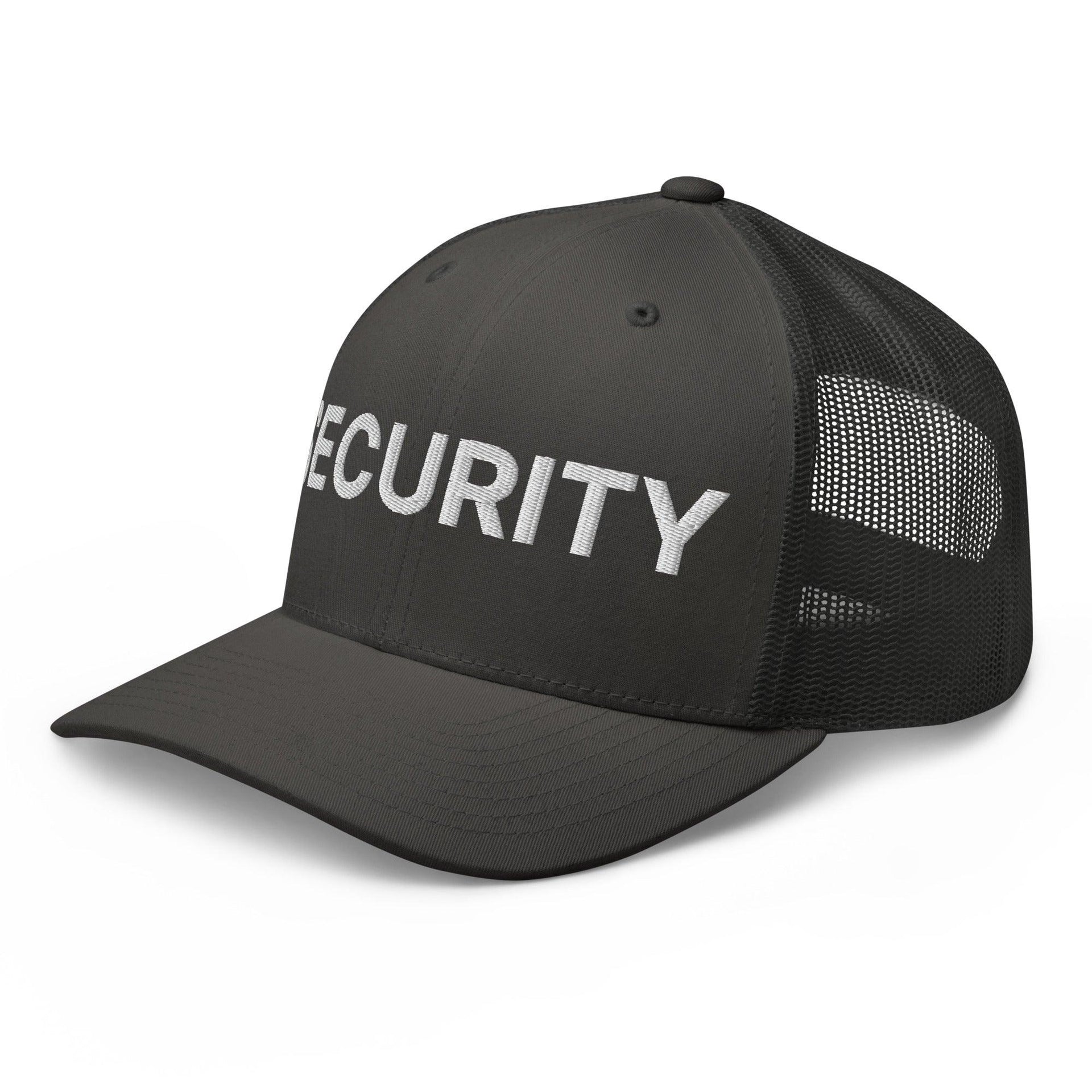Security Uniform Work Embroidered Mesh Trucker Hat Capital Crowns Security Trucker Hats Work