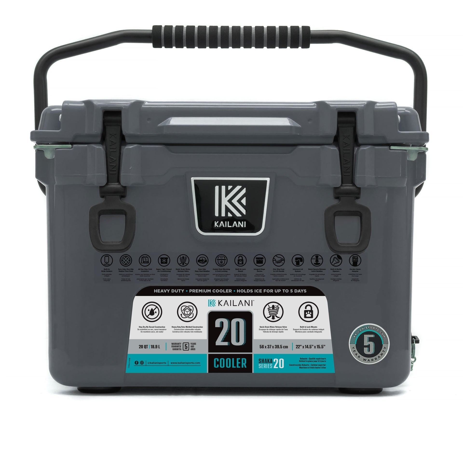 SHAKA 20 Cooler Gray FULL MSRP KAILANI SHAKA