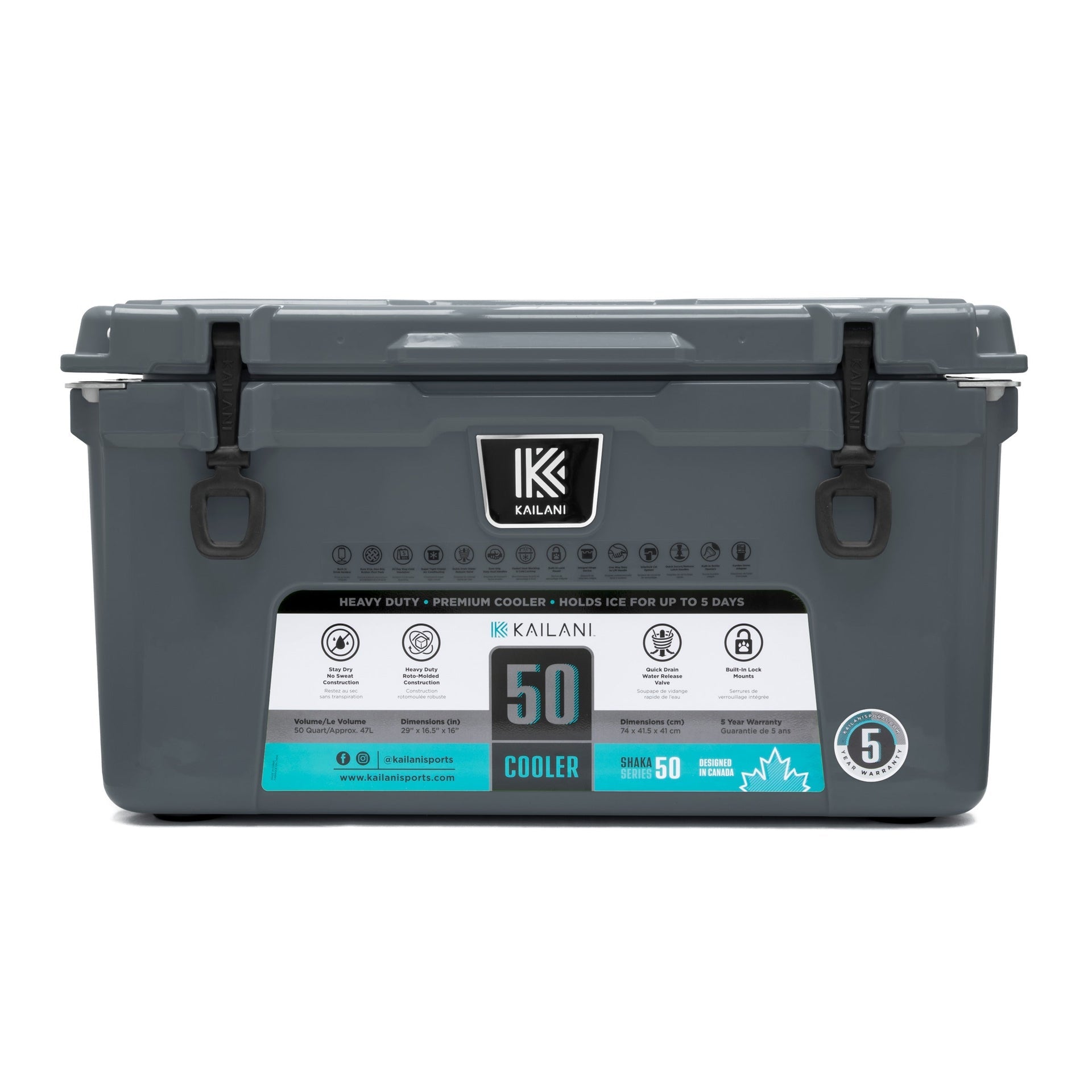 SHAKA 50 Cooler Gray FULL MSRP KAILANI SHAKA