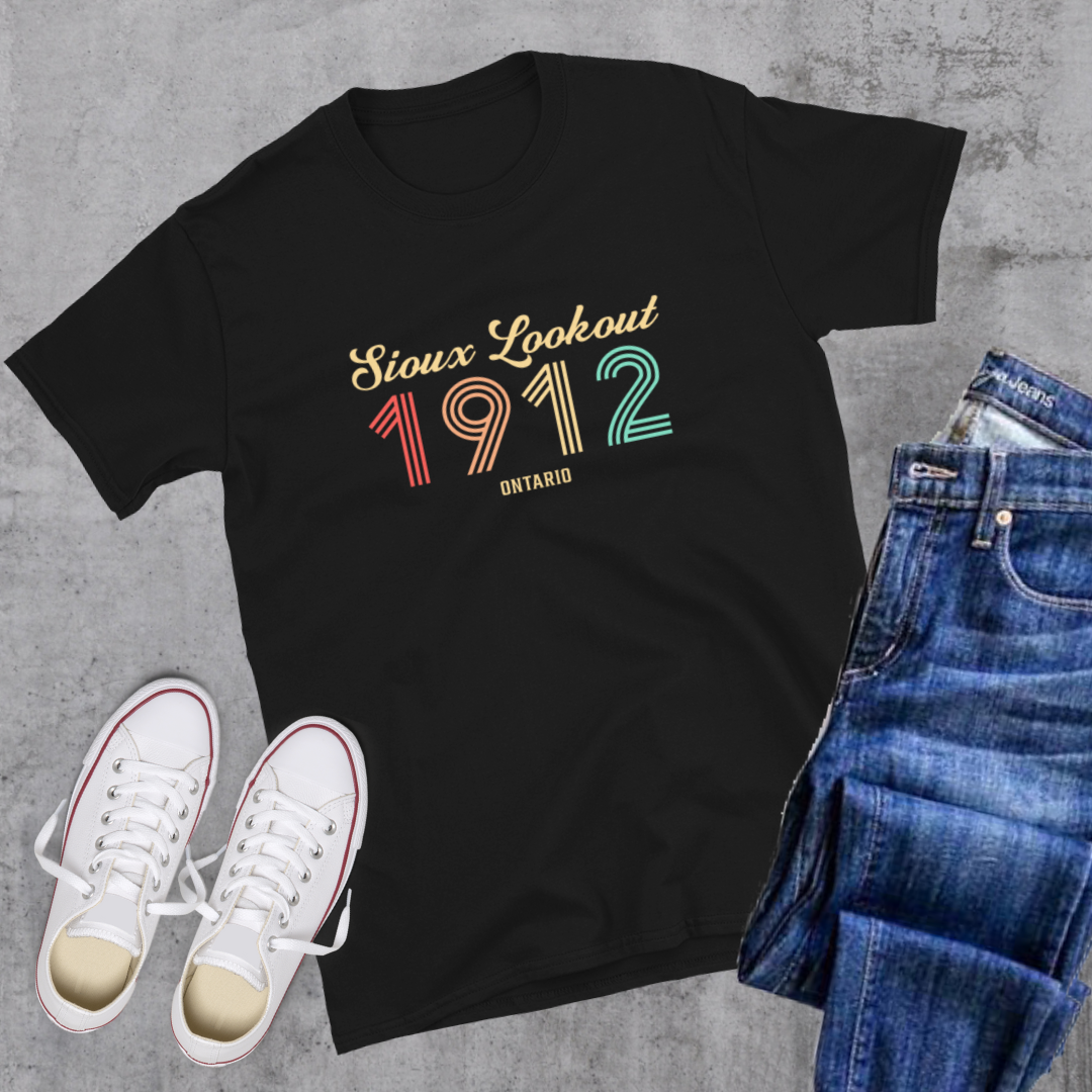 Sioux Lookout Vintage Tee Black Canadian City Apparel