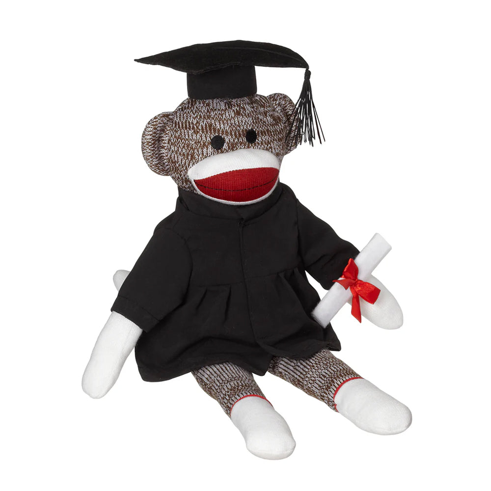 Sock Monkey Grad 19" EmbroiderBuddy Grad grad collection graduation sock monkey sock monkey grad