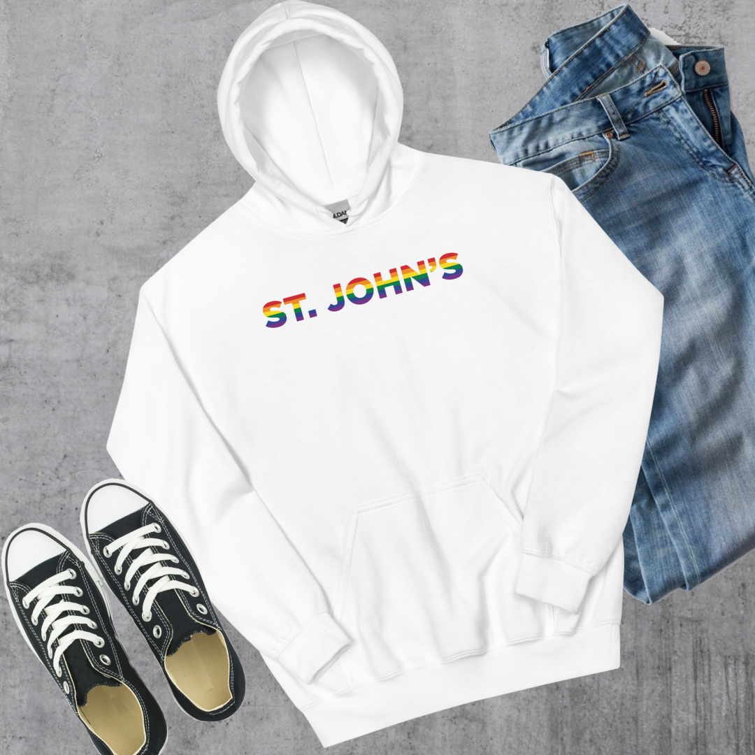 St. John's Pride Hoodie White Canadian City Apparel