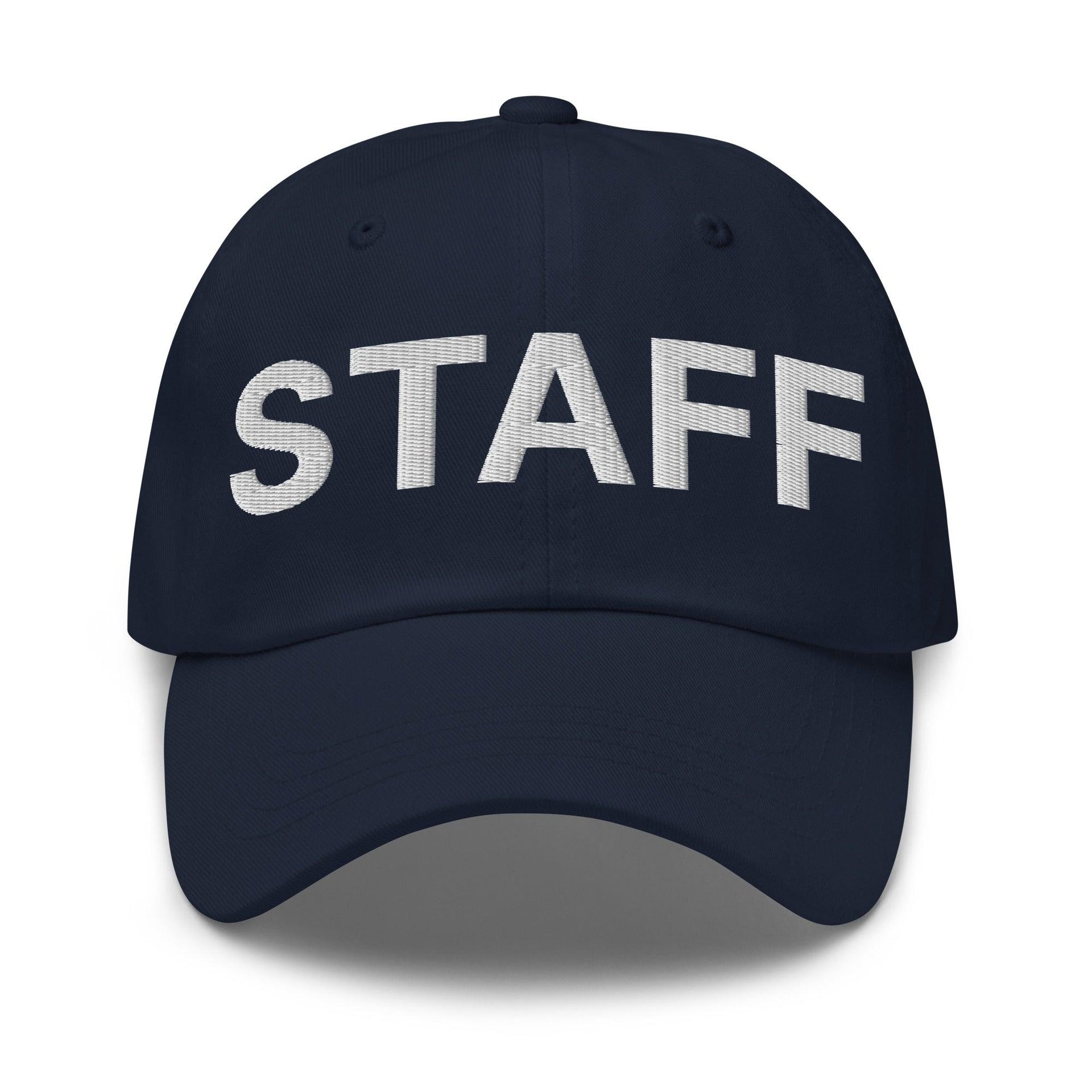 Staff Uniform Work Embroidered Dad Hat Navy Capital Crowns Dad Hats Work