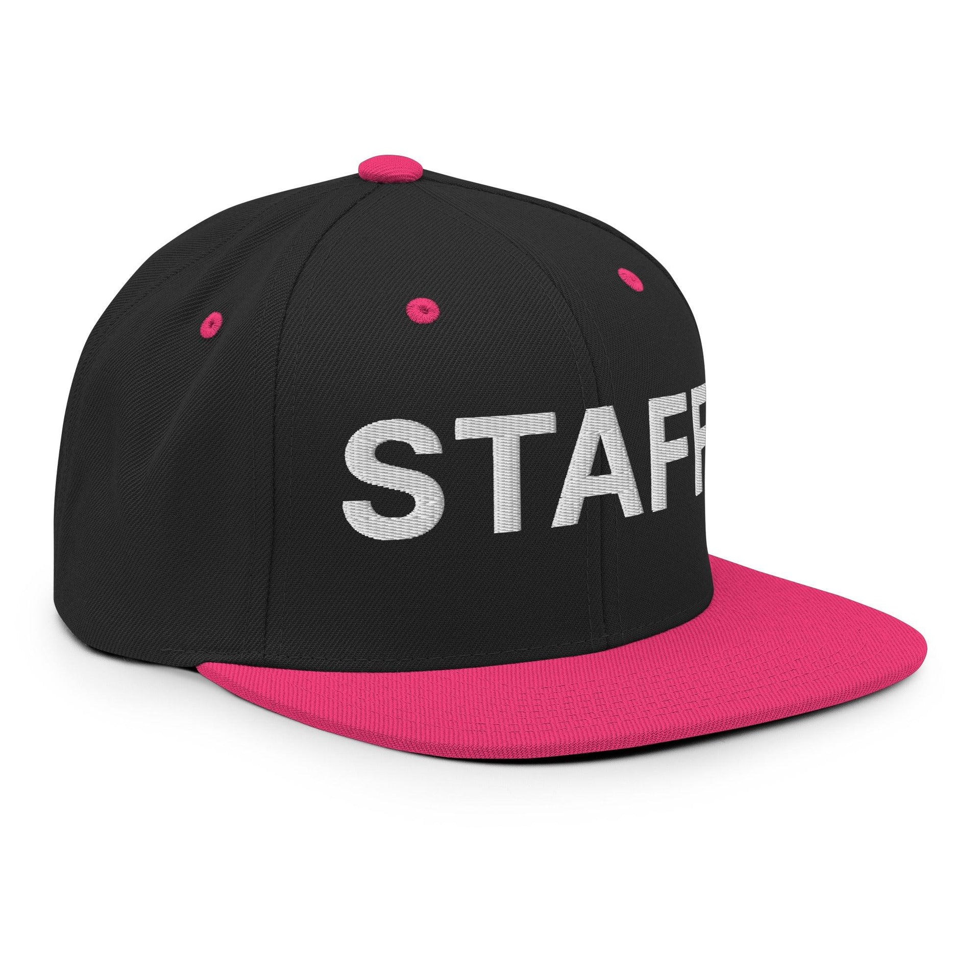 Staff Uniform Work Embroidered Flat Bill Brim Snapback Hat Capital Crowns Snapback Hats Work
