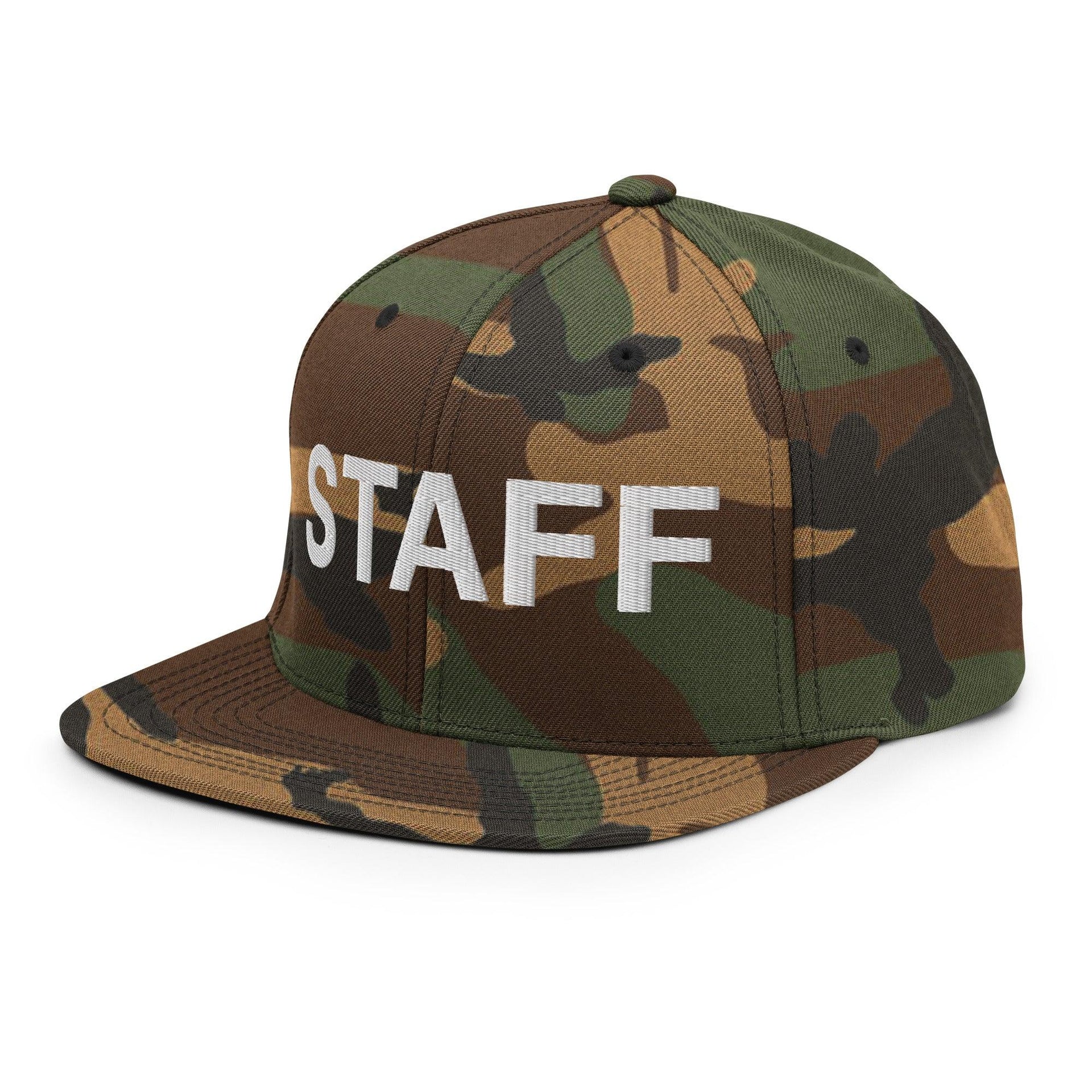 Staff Uniform Work Embroidered Flat Bill Brim Snapback Hat Capital Crowns Snapback Hats Work
