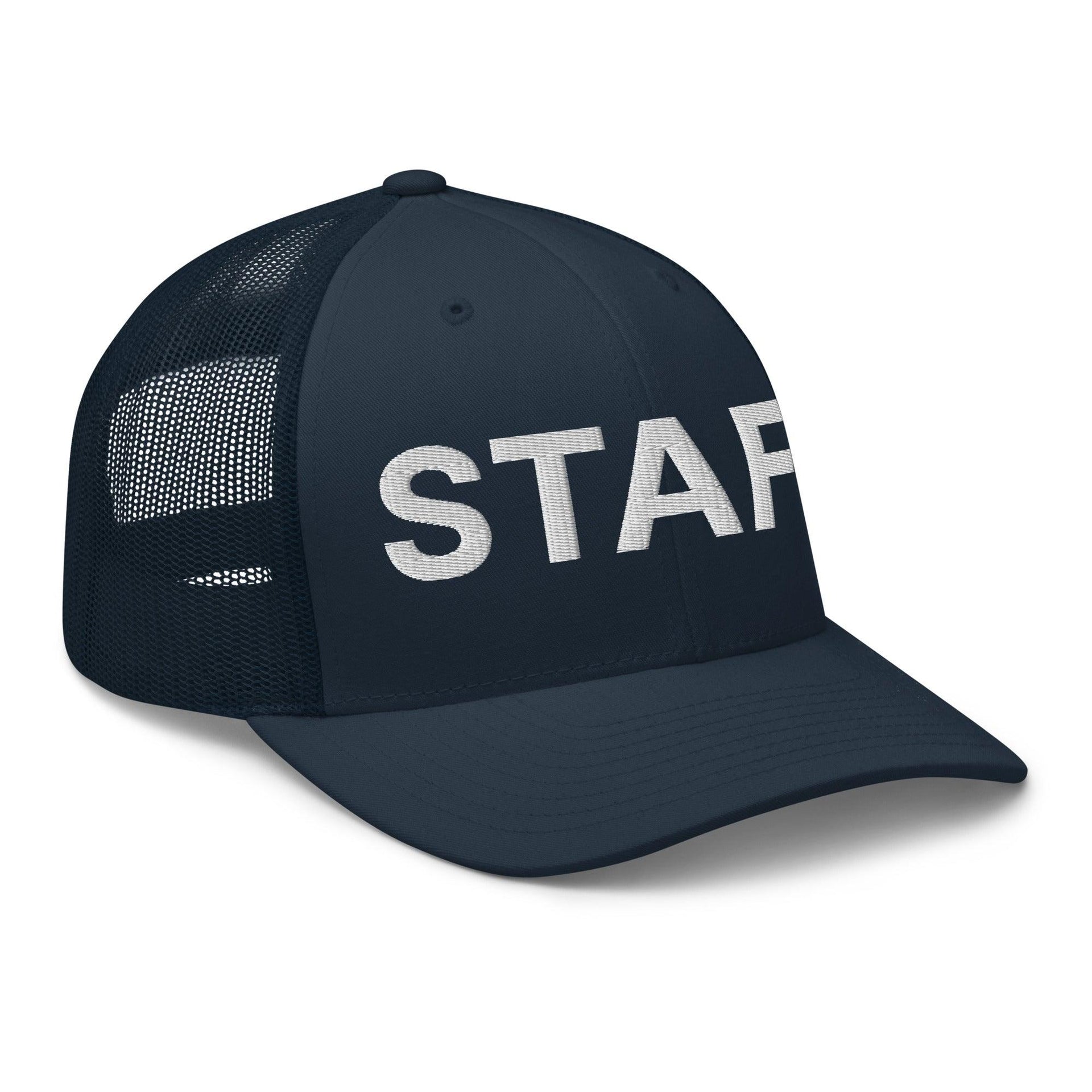 Staff Uniform Work Embroidered Mesh Trucker Hat Capital Crowns Trucker Hats Work