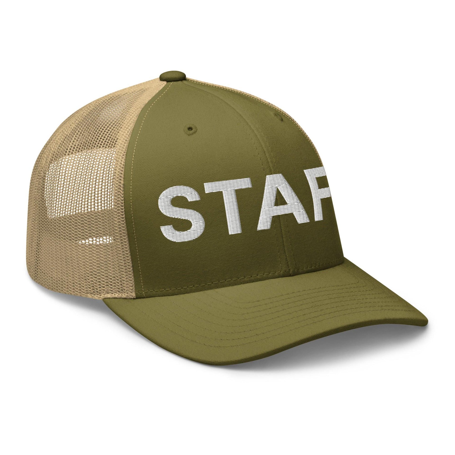 Staff Uniform Work Embroidered Mesh Trucker Hat Capital Crowns Trucker Hats Work