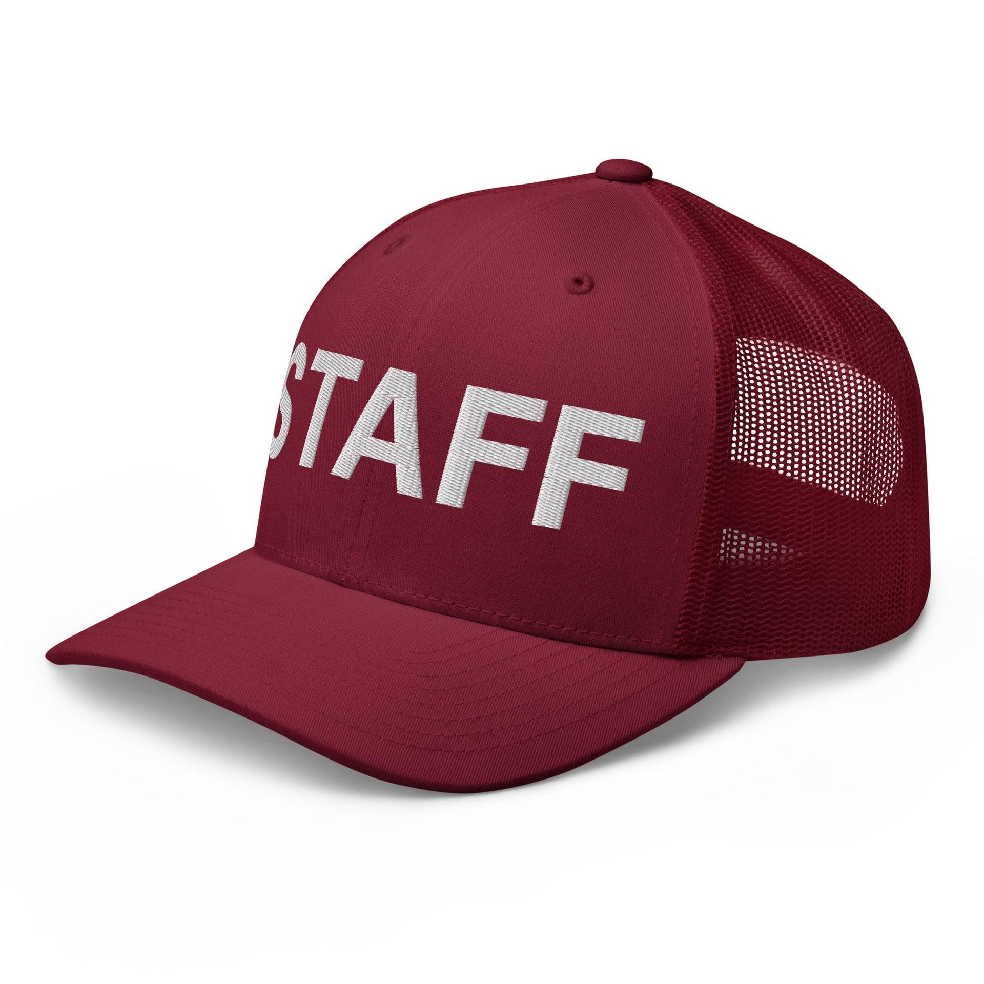 Staff Uniform Work Embroidered Mesh Trucker Hat Capital Crowns Trucker Hats Work