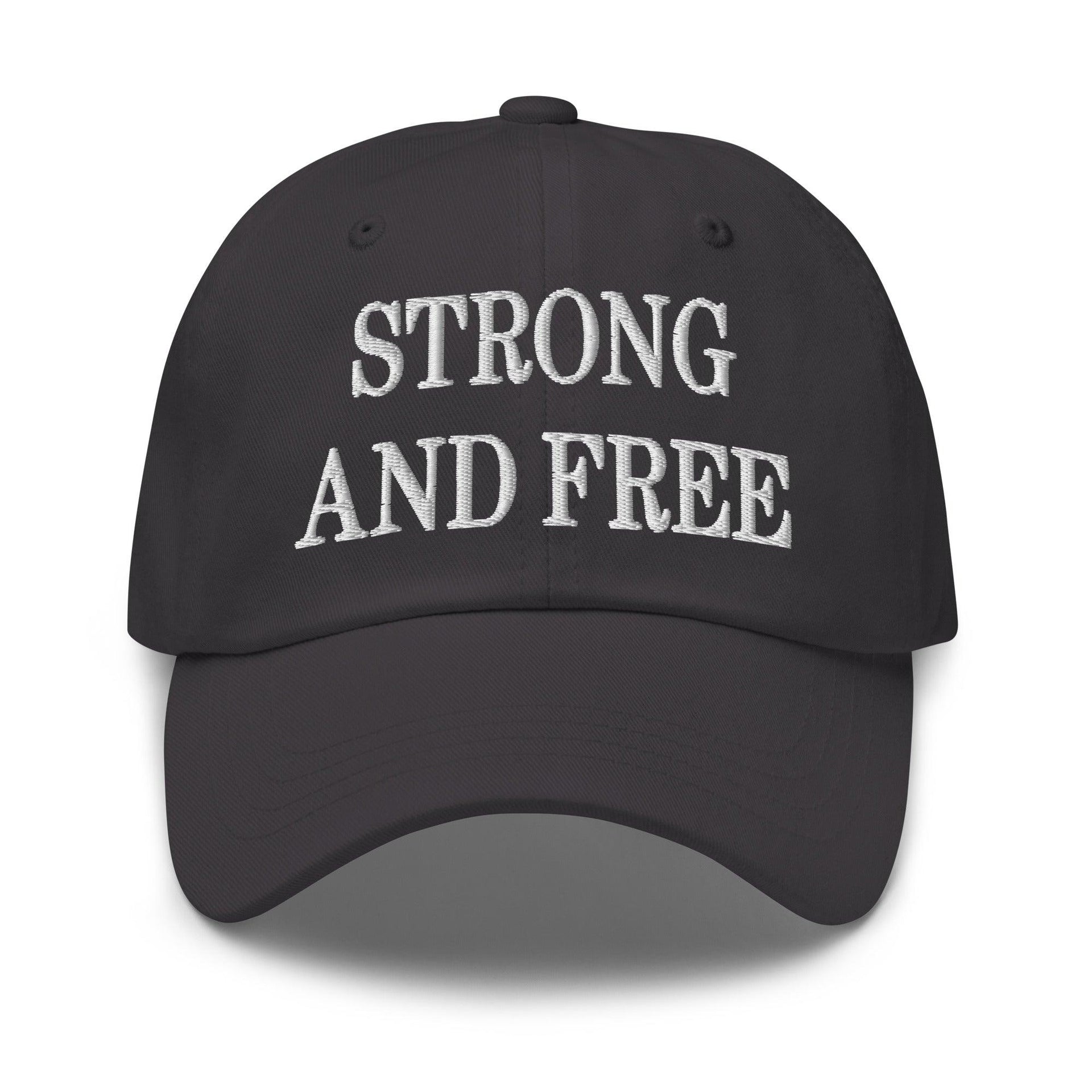 Strong and Free Embroidered Dad Hat Dark Grey Canada Capital Crowns Dad Hats