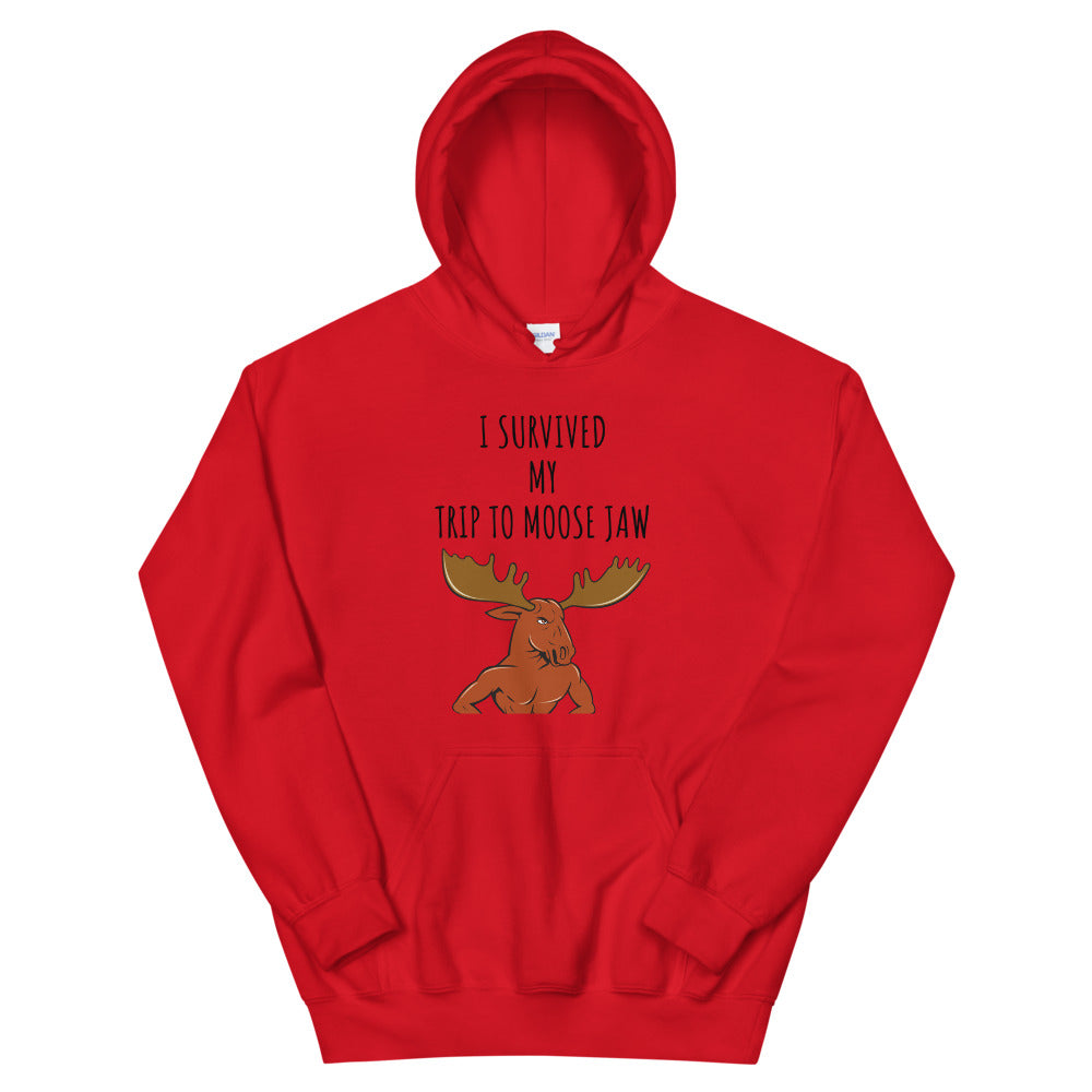 Survived Moose Jaw Hoodie Red Canadian City Apparel