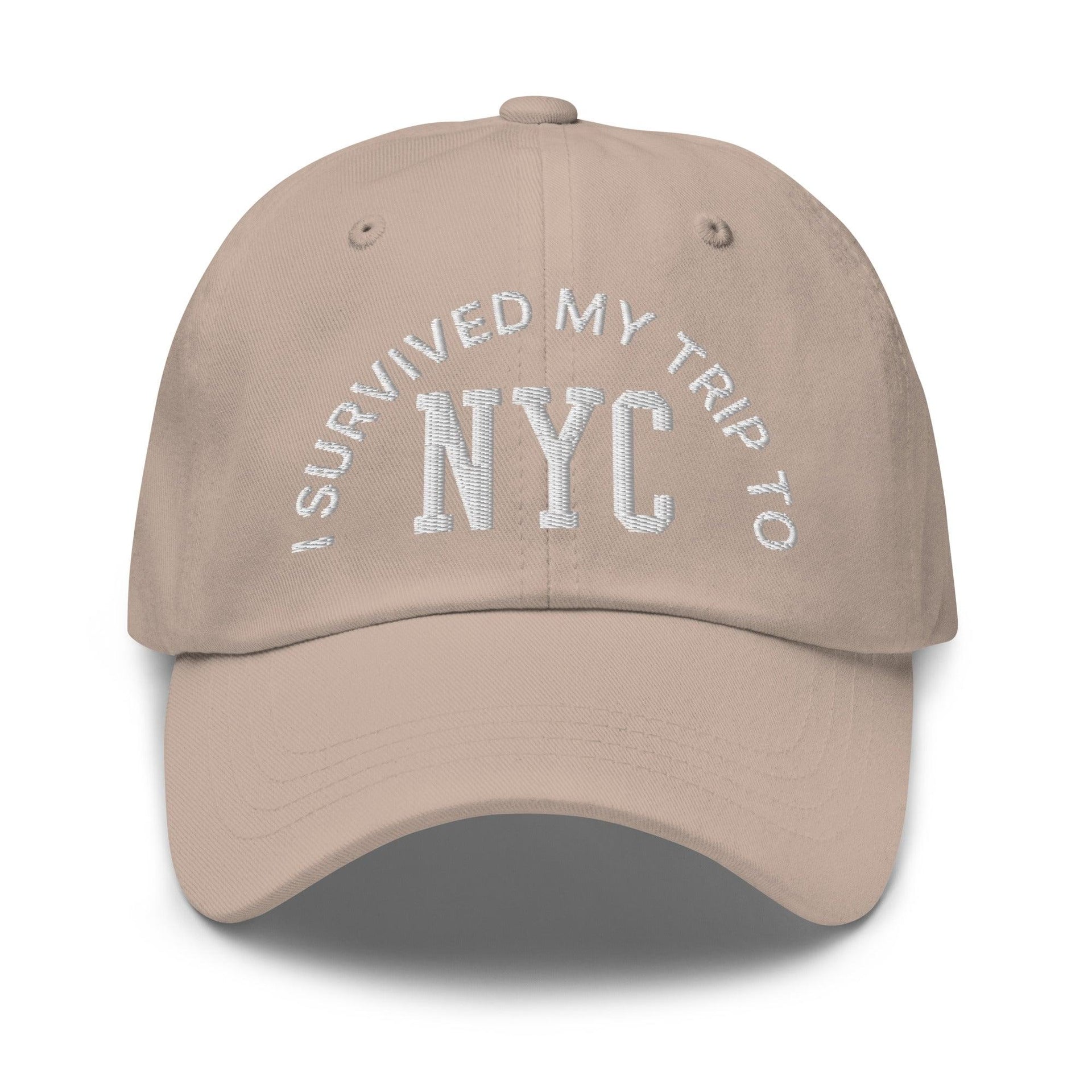 I Survived My Trip to NYC Embroidered Dad Hat Stone Capital Crowns Dad Hats New York City NY NYC