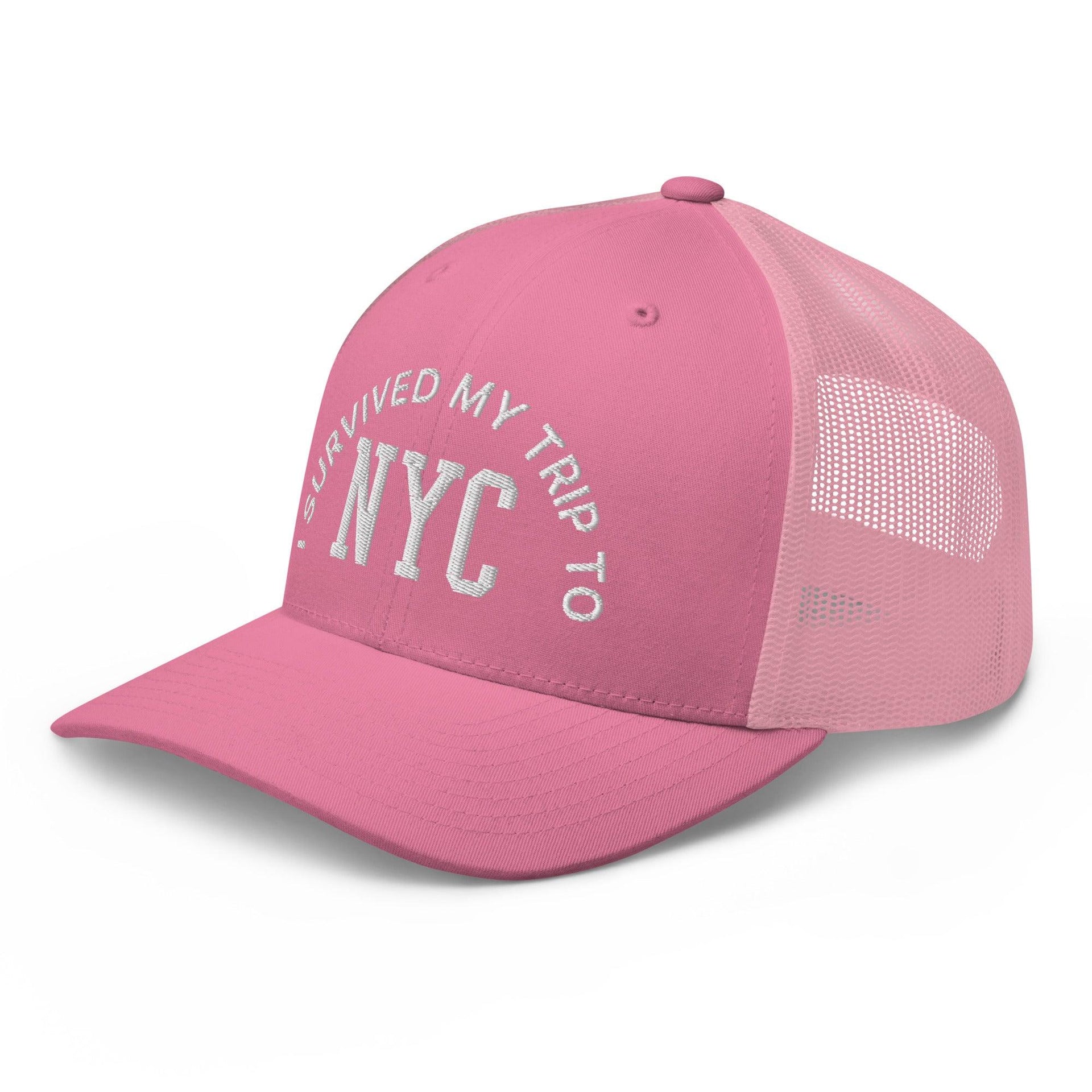 I Survived My Trip to NYC Embroidered Mesh Trucker Hat Capital Crowns New York City NY NYC Trucker Hats