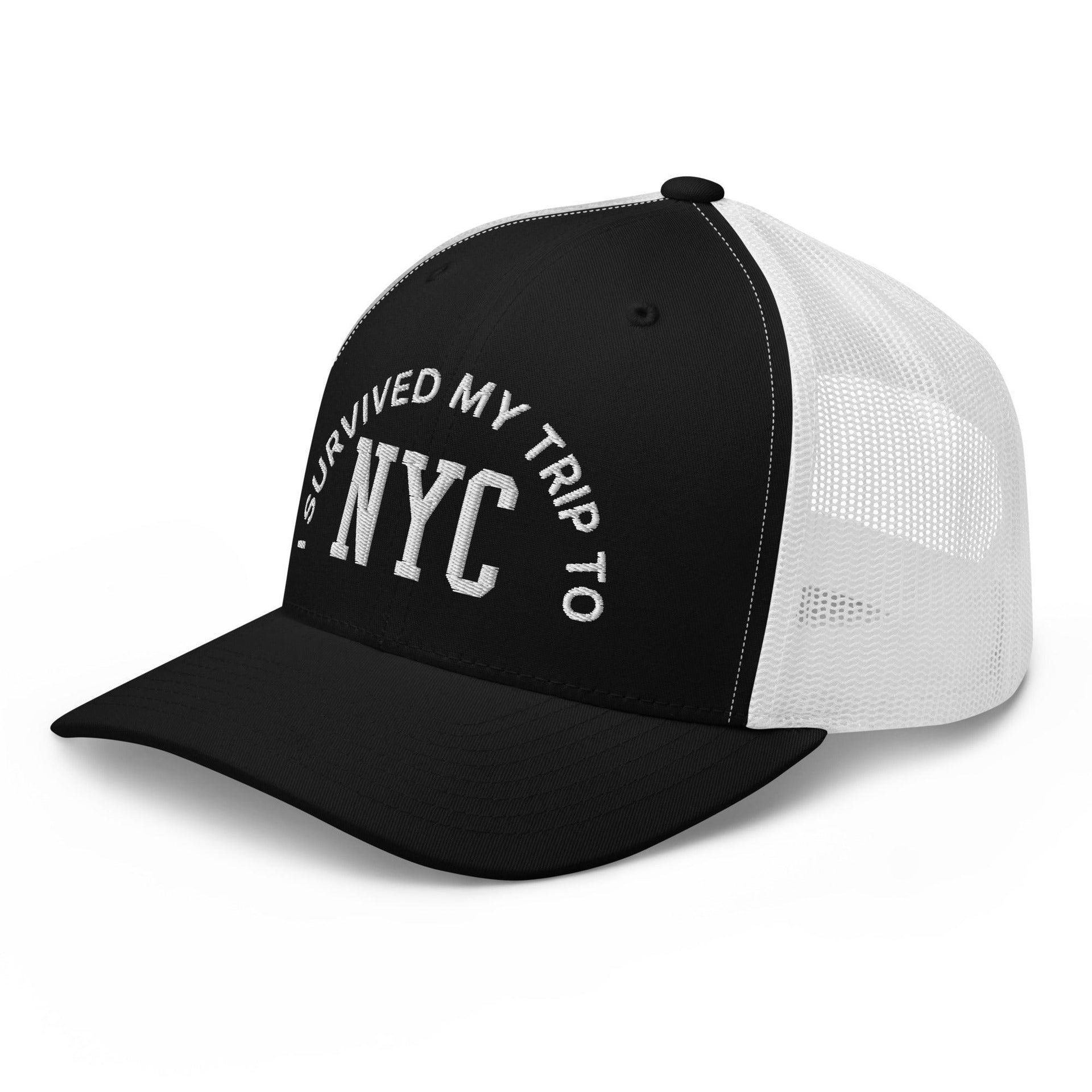 I Survived My Trip to NYC Embroidered Mesh Trucker Hat Capital Crowns New York City NY NYC Trucker Hats