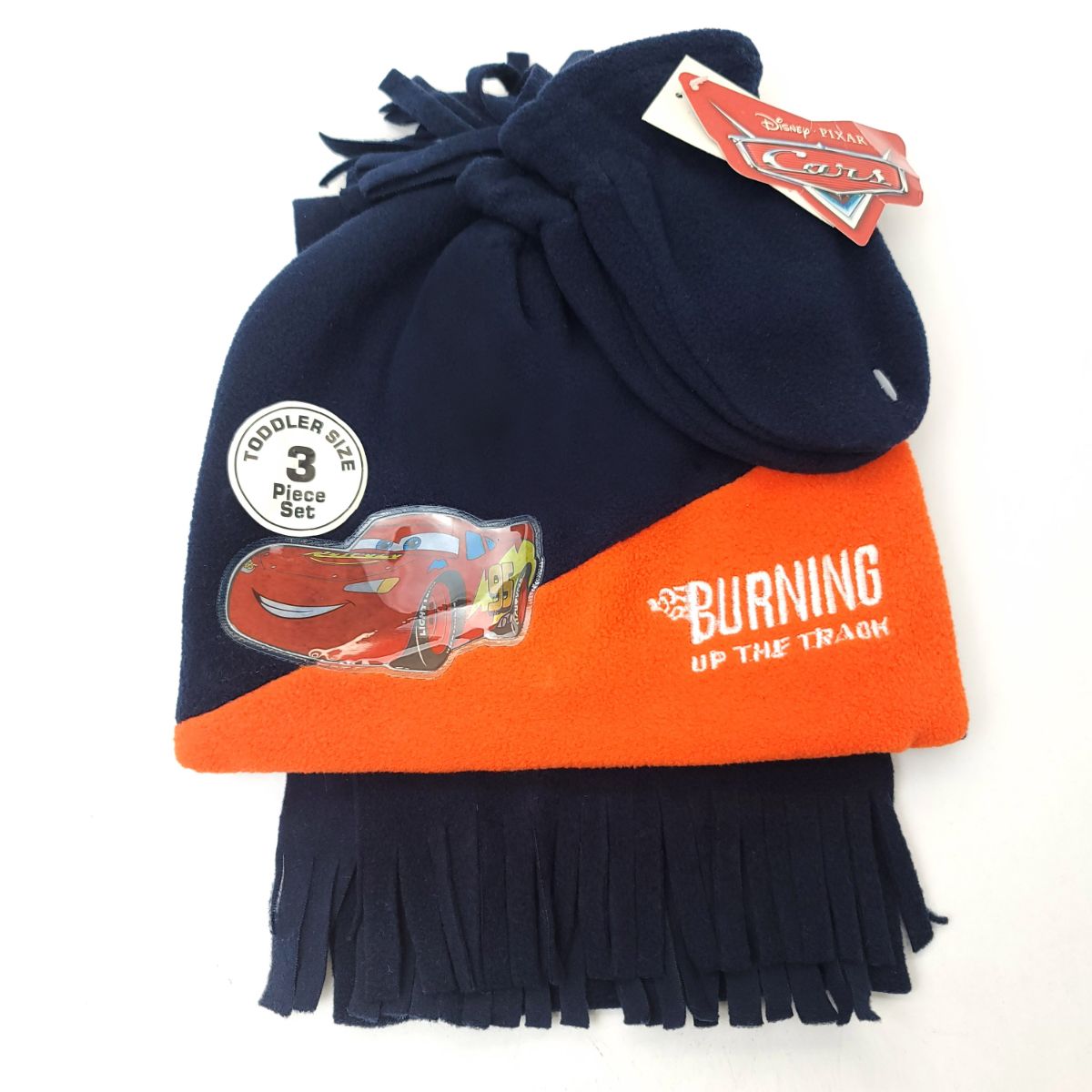 Toddler - Cars, 3pcs set, Winter hat, Mittens & Scarf Youths