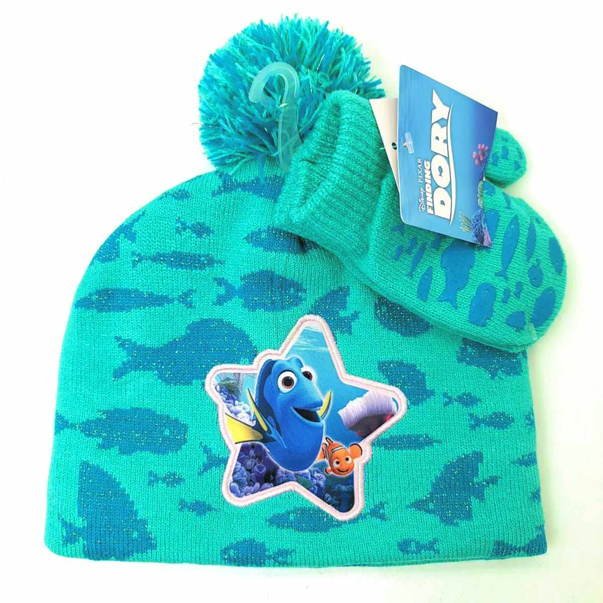 Toddler - Finding Dory, 2pcs set, Pom Winter hat & Mittens Youths
