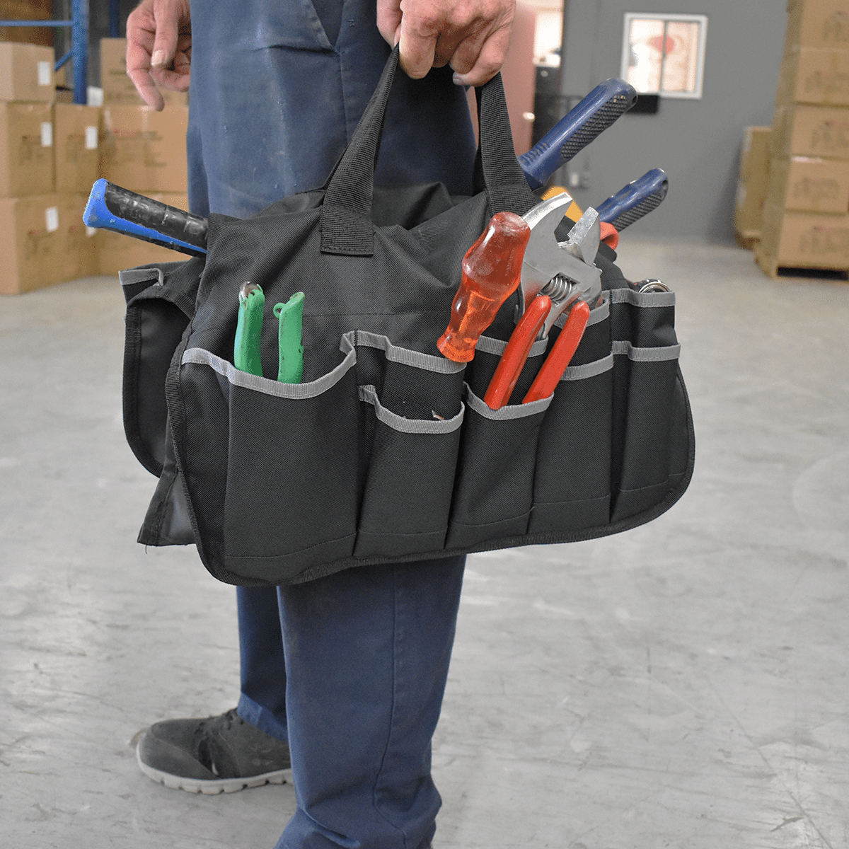 B4280 – Heavy-Duty Professional Tool Tote with Convertible Zipper Bottom and Reinforced Handles 5 gallon bucket tote convertible tool bag Created by Product Upload durable tool storage bag heavy-duty tool tote professional tool organizer reinforced handle tote tool bag tote bags Totes work tool tote Canada