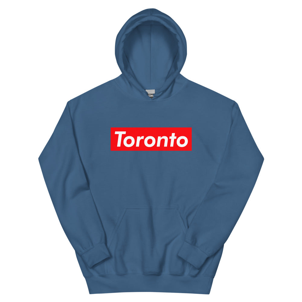 Toronto Supreme'd Hoodie Indigo Blue Canadian City Apparel Toronto