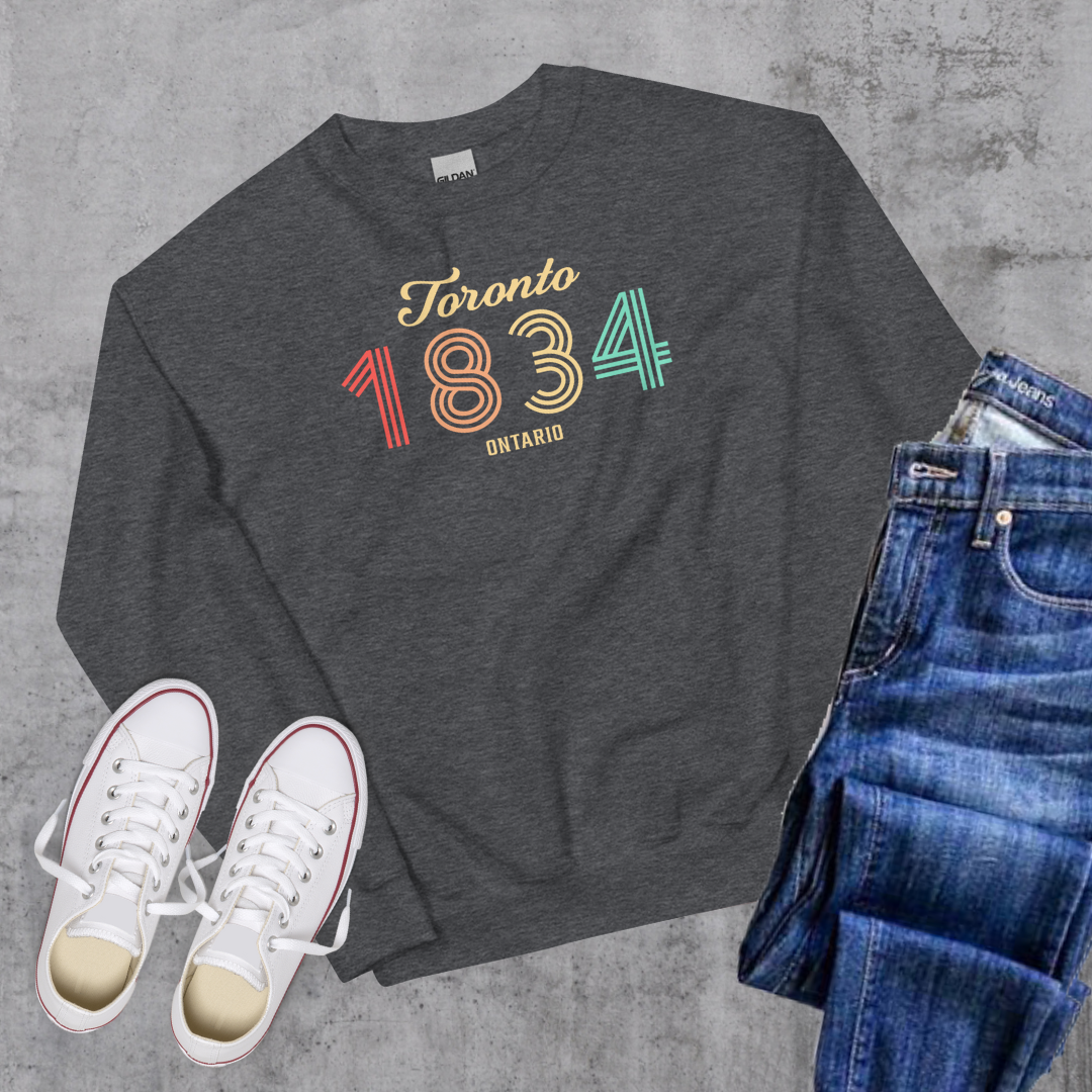Toronto Vintage Crewneck Dark Heather Canadian City Apparel Toronto