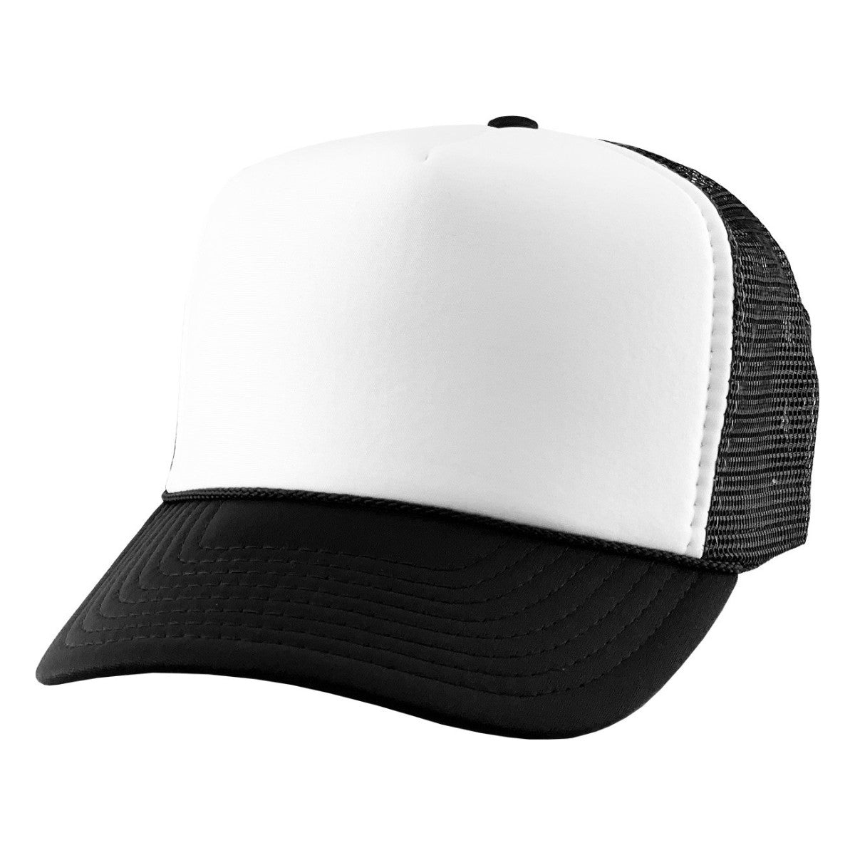 Trucker Cap - NS, 2 Tone Colours, One Size Black & White OSFA Trucker Cap