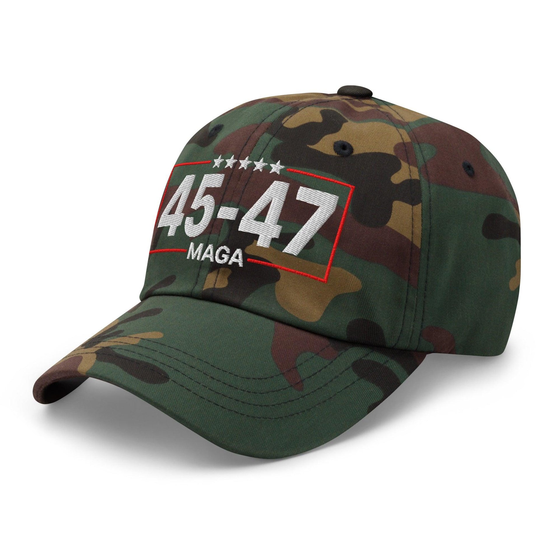 Trump 45-47 MAGA Embroidered Dad Hat Capital Crowns Conservative Dad Hats LADs