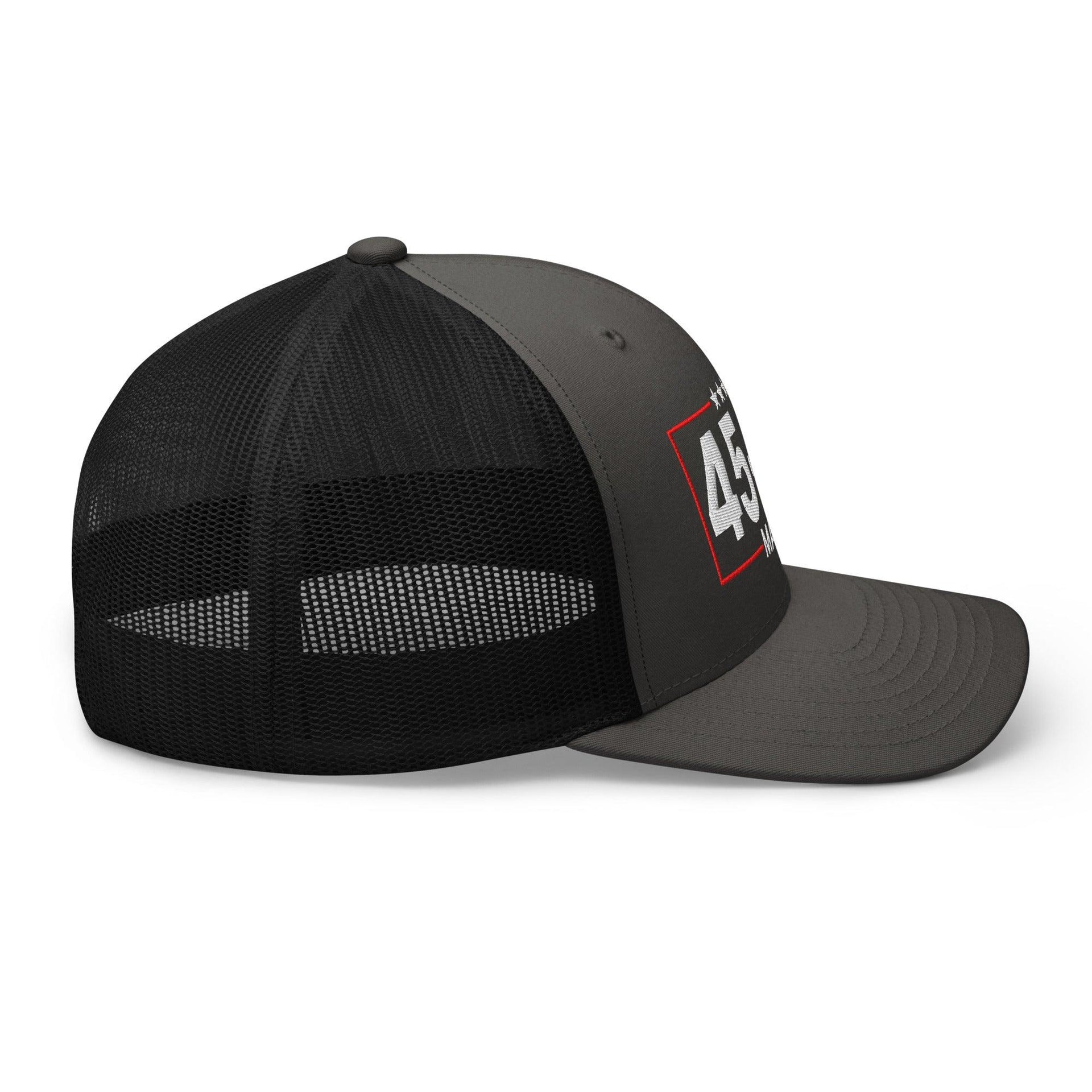 Trump 45-47 MAGA Embroidered Mesh Trucker Hat Capital Crowns Conservative LADs Trucker Hats