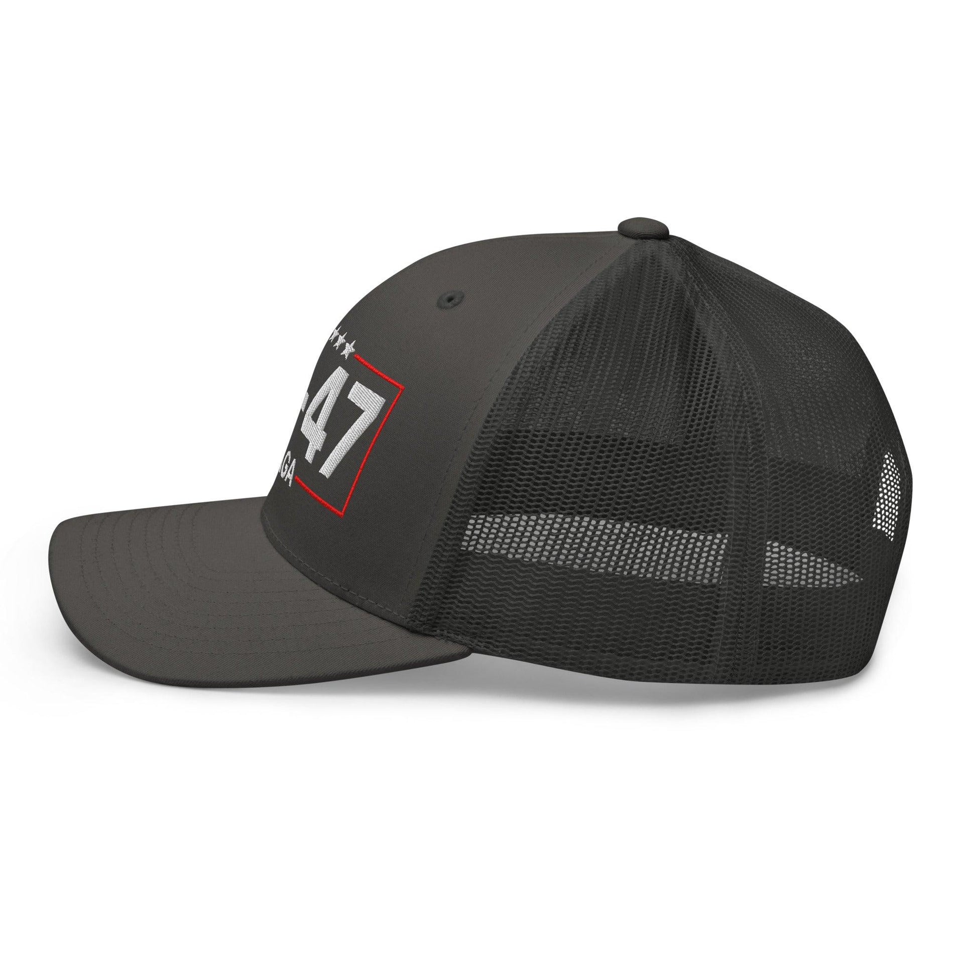 Trump 45-47 MAGA Embroidered Mesh Trucker Hat Capital Crowns Conservative LADs Trucker Hats