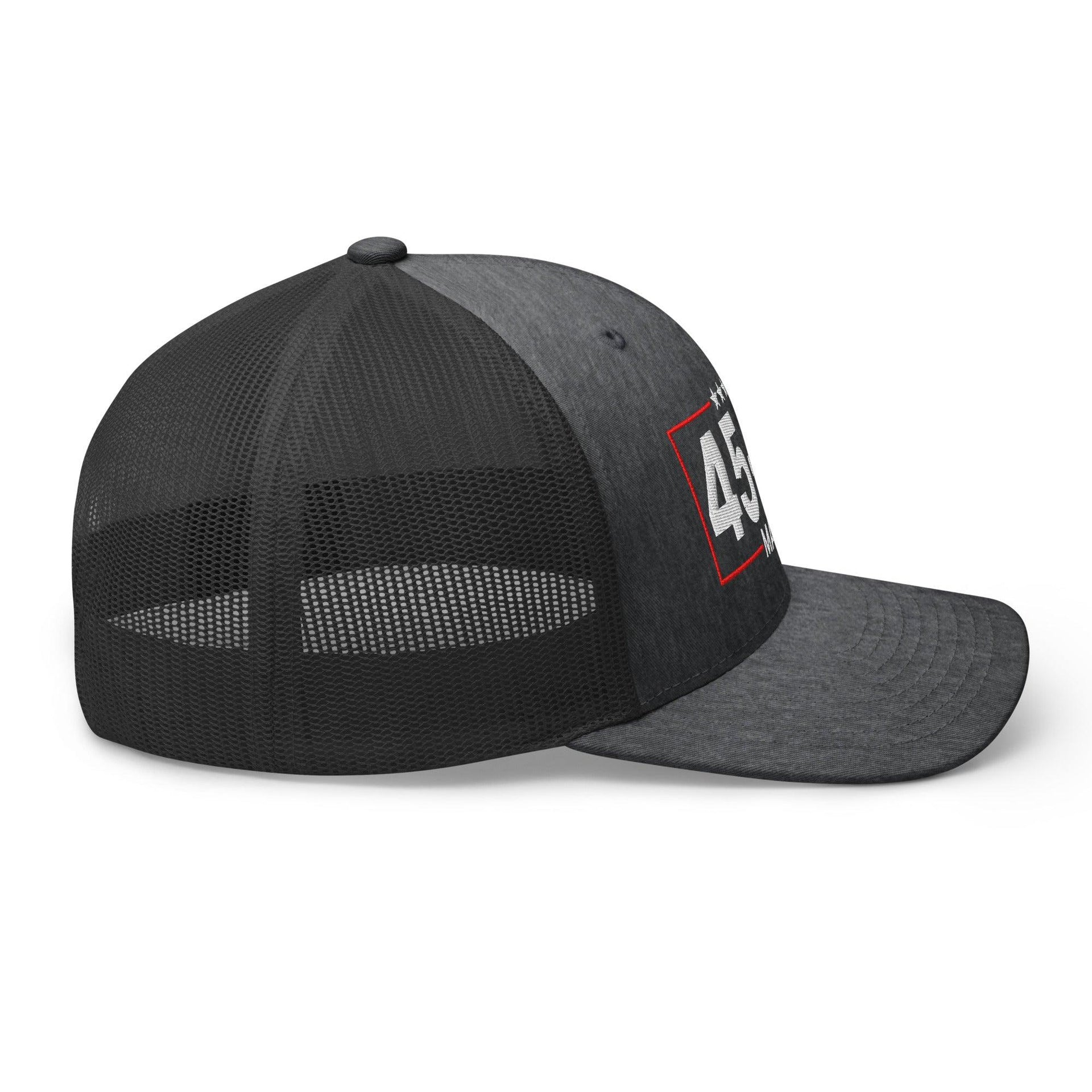 Trump 45-47 MAGA Embroidered Mesh Trucker Hat Capital Crowns Conservative LADs Trucker Hats