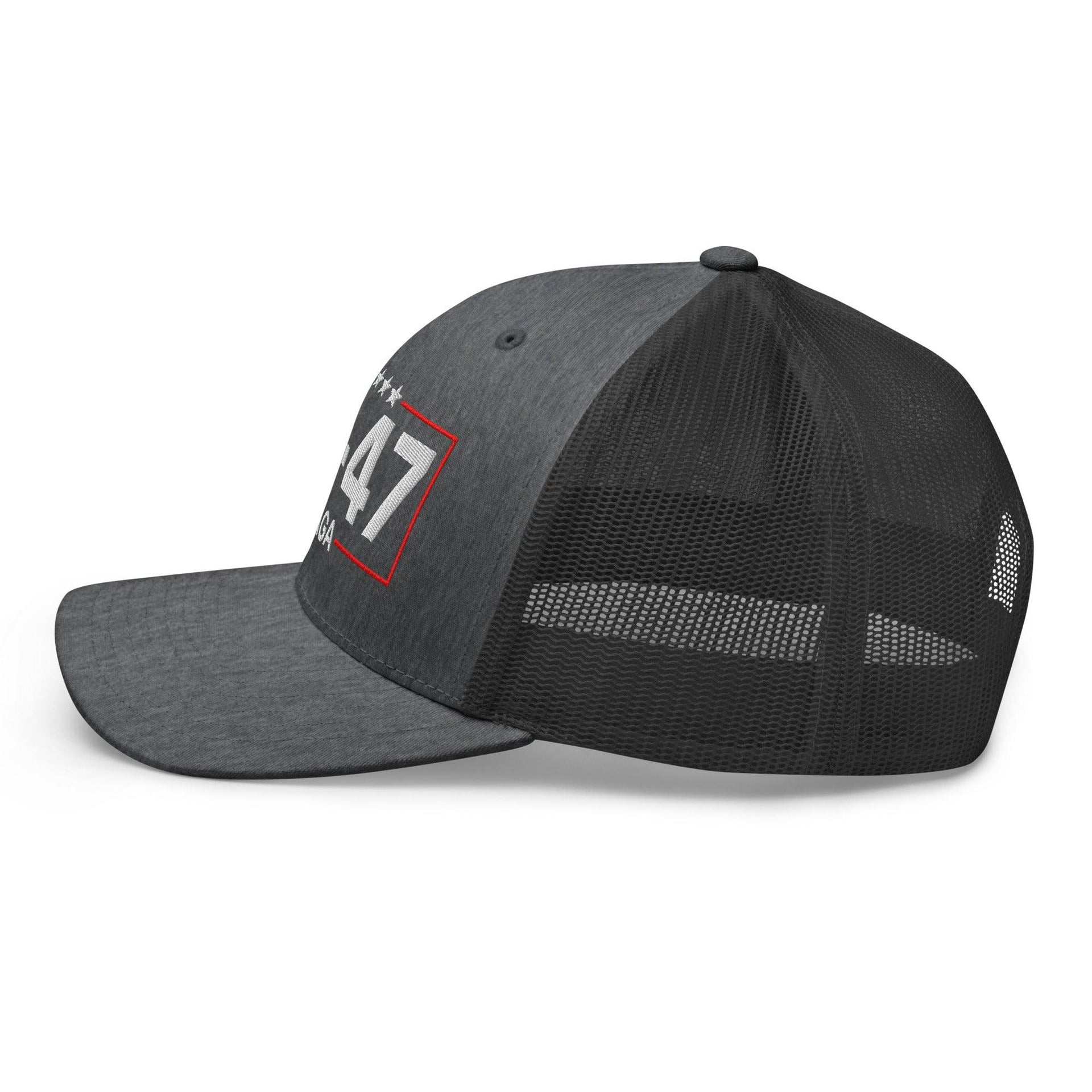 Trump 45-47 MAGA Embroidered Mesh Trucker Hat Capital Crowns Conservative LADs Trucker Hats