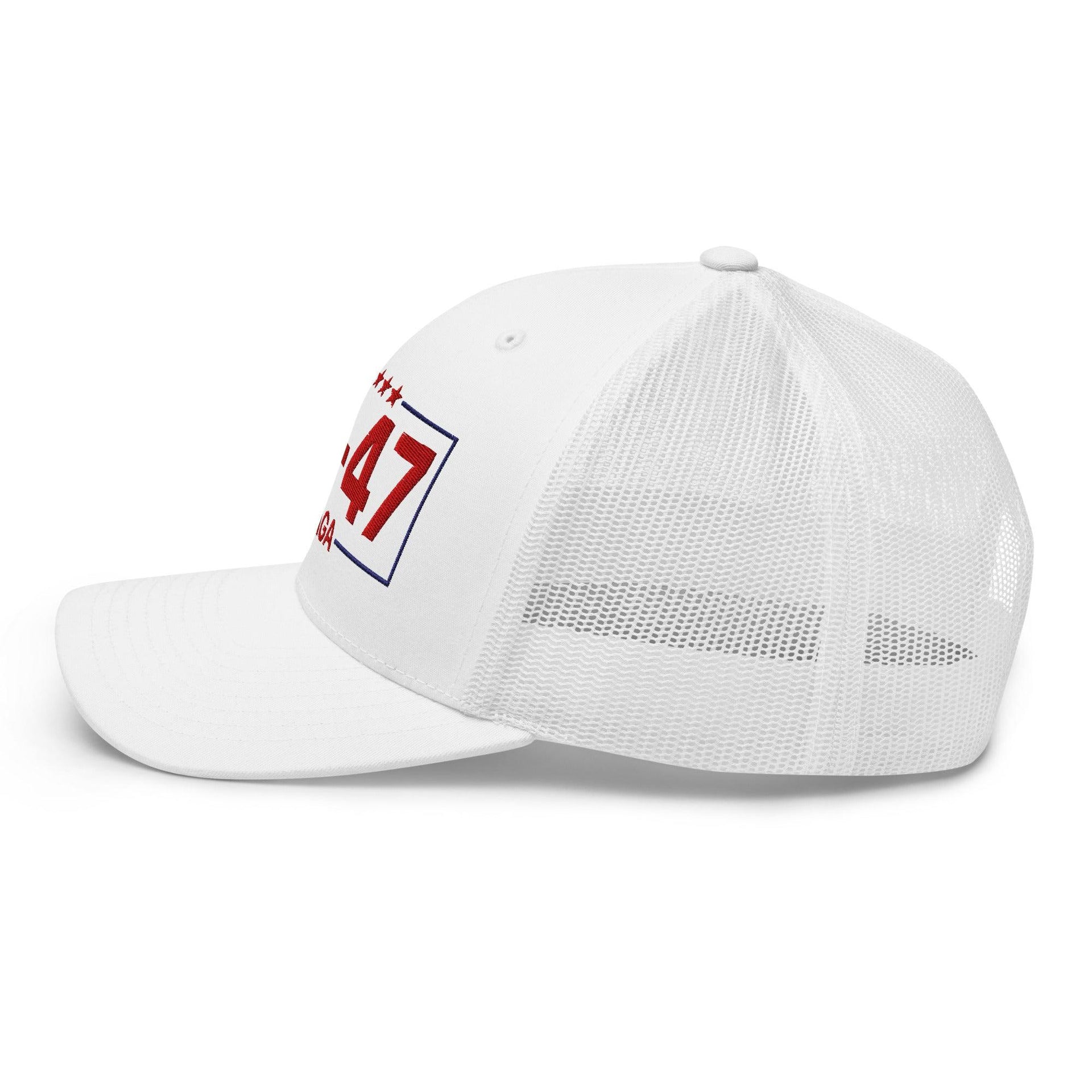 Trump 45-47 MAGA Embroidered Mesh Trucker Hat Capital Crowns Conservative LADs Trucker Hats