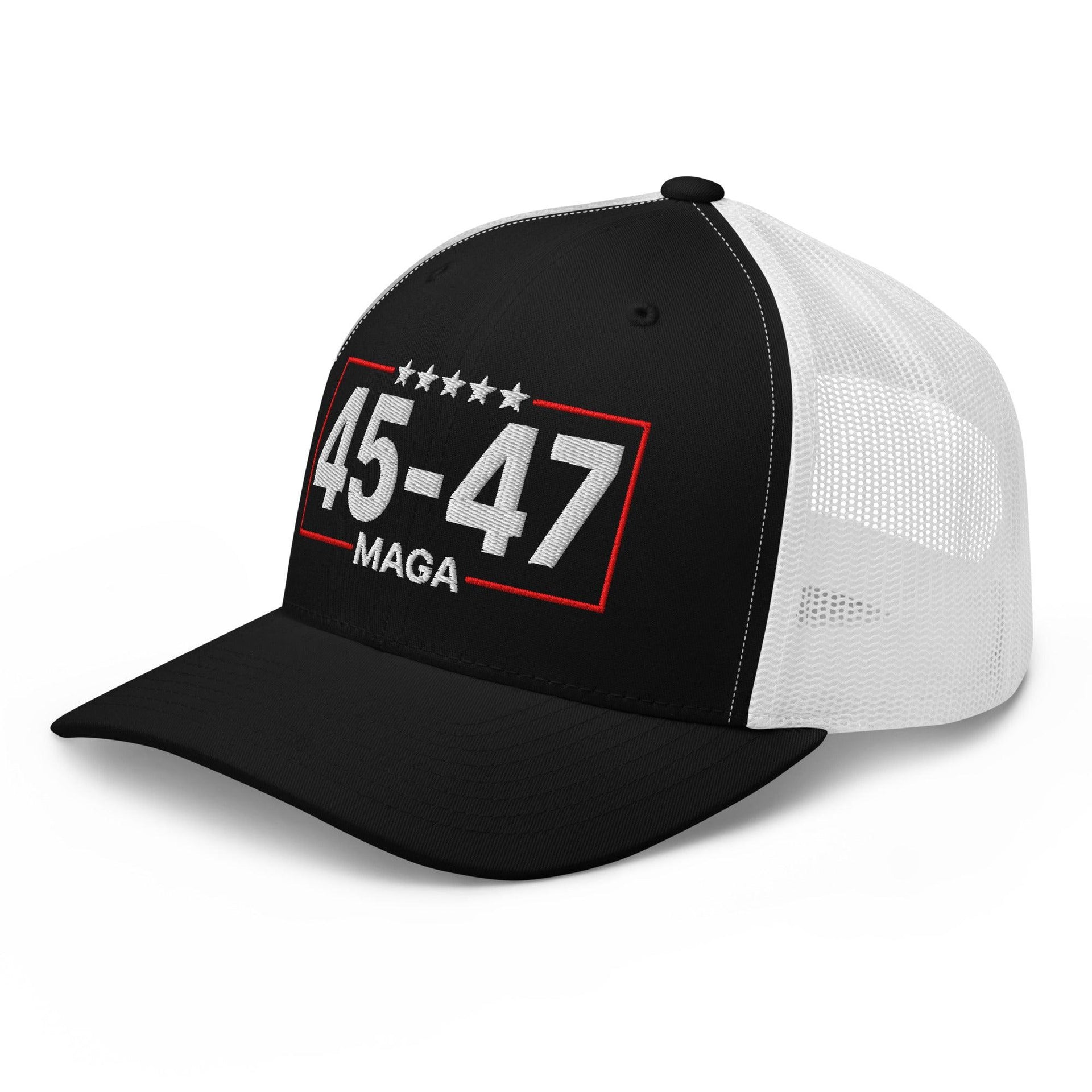 Trump 45-47 MAGA Embroidered Mesh Trucker Hat Capital Crowns Conservative LADs Trucker Hats
