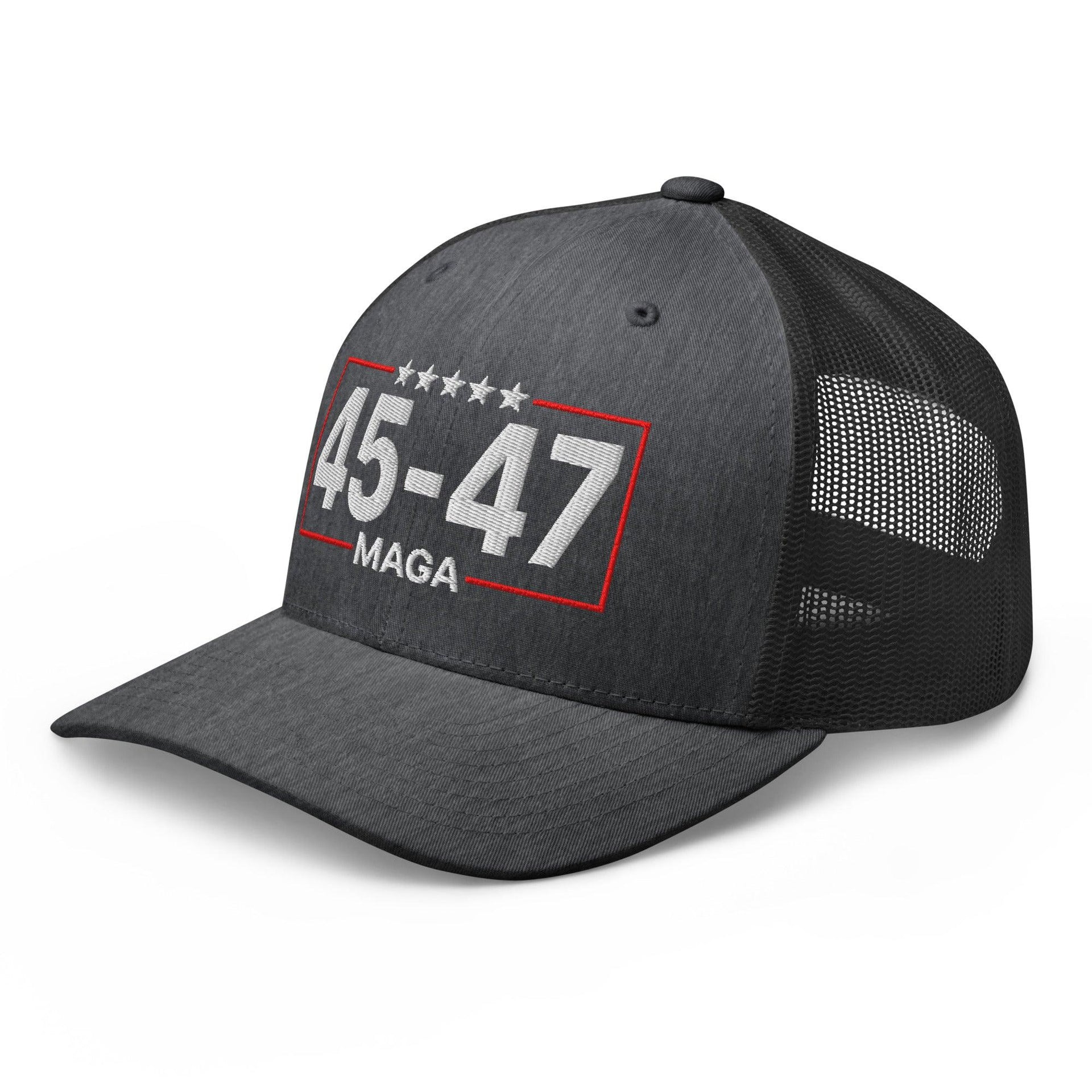 Trump 45-47 MAGA Embroidered Mesh Trucker Hat Capital Crowns Conservative LADs Trucker Hats