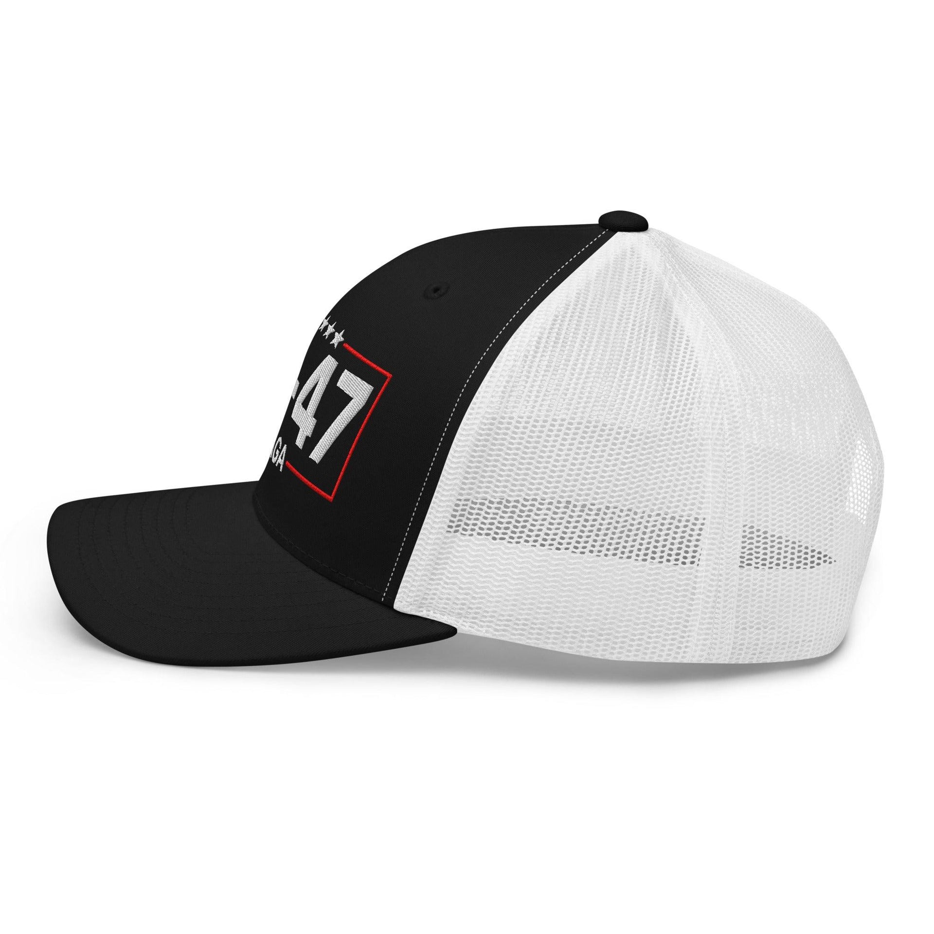 Trump 45-47 MAGA Embroidered Mesh Trucker Hat Capital Crowns Conservative LADs Trucker Hats