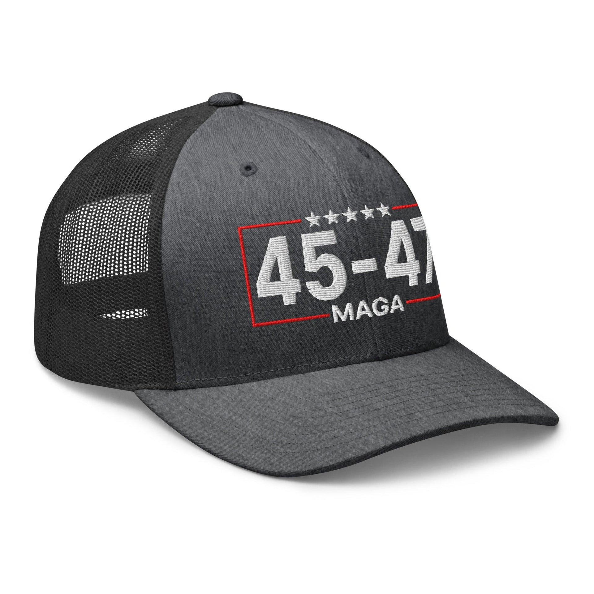 Trump 45-47 MAGA Embroidered Mesh Trucker Hat Capital Crowns Conservative LADs Trucker Hats