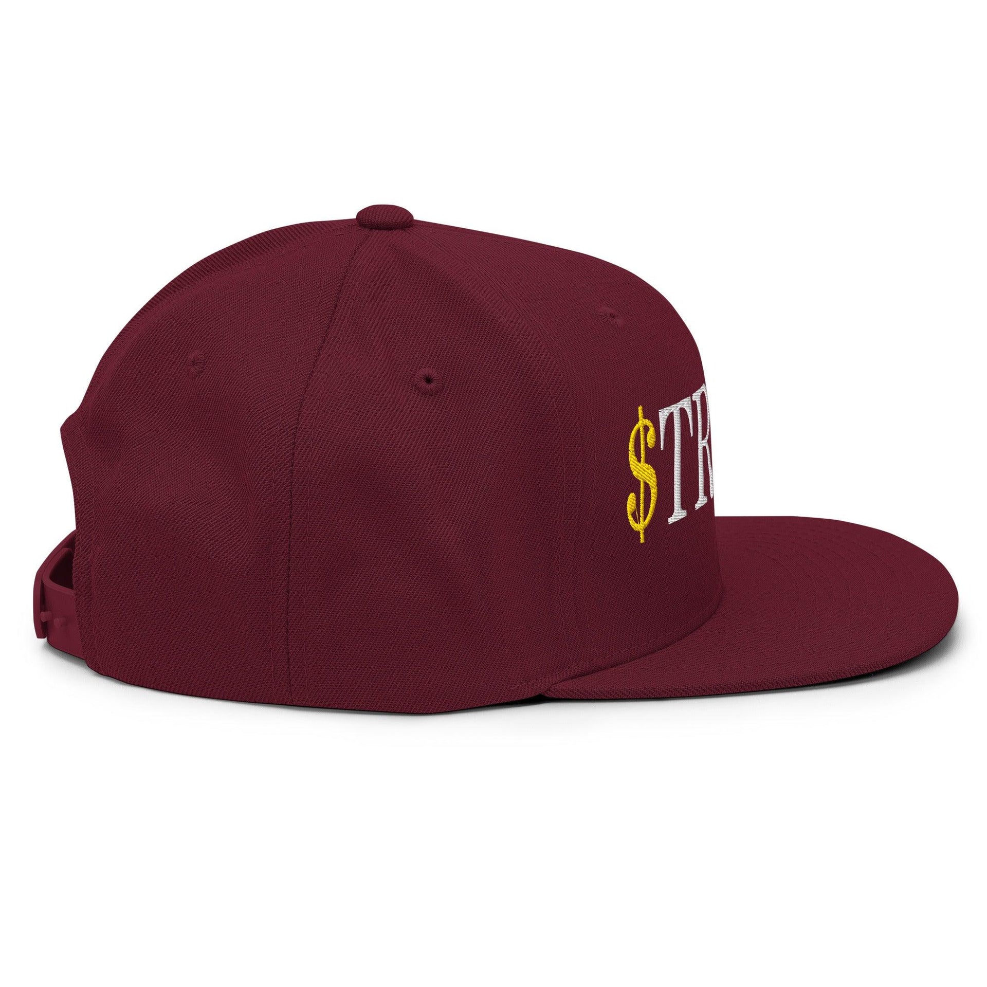 Premium $Trump Official Trump Meme Coin Embroidered Flat Brim Bill Snapback Hat | Custom Embroidery Available - Fast Turnaround Capital Crowns Crypto LADs Snapback Hats