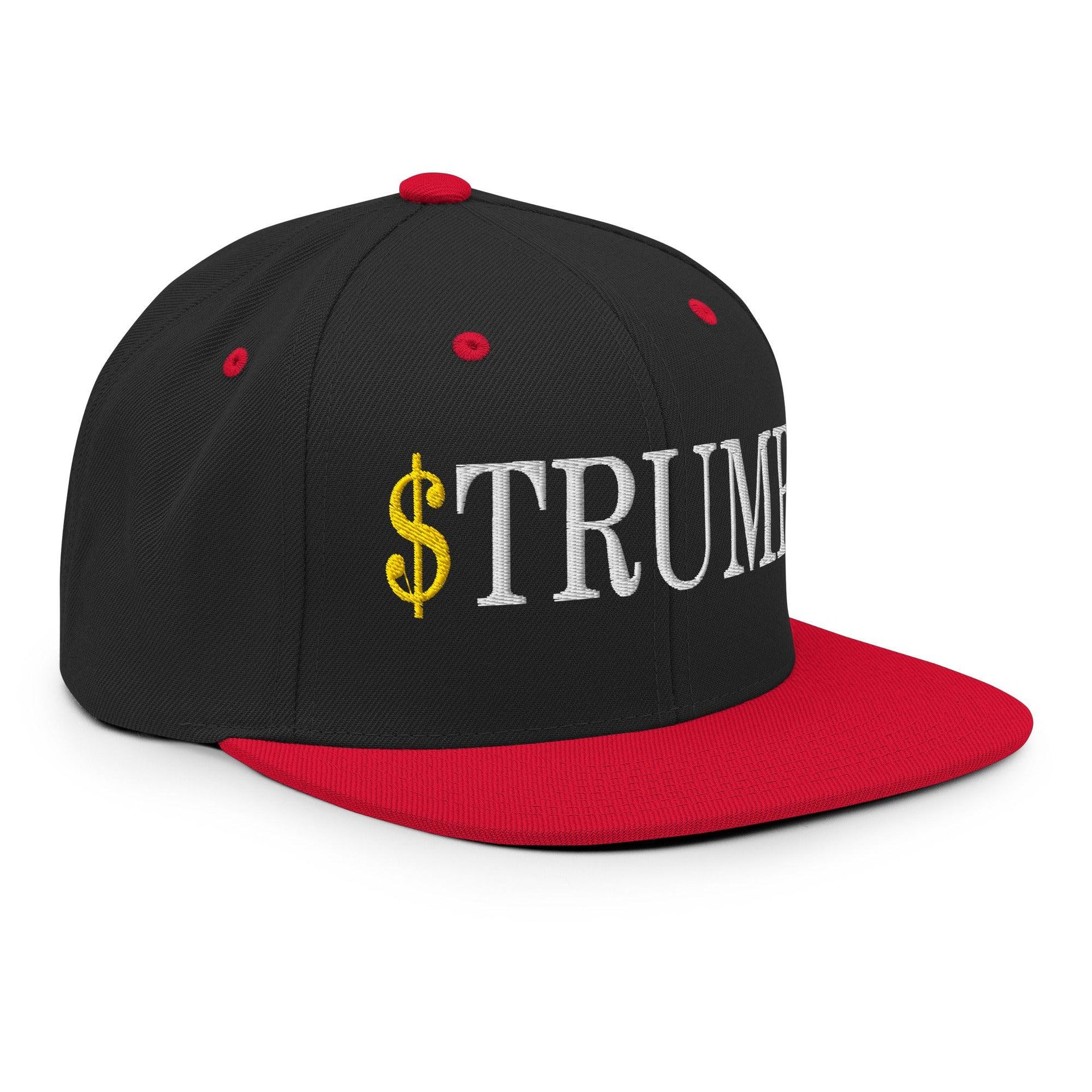 Premium $Trump Official Trump Meme Coin Embroidered Flat Brim Bill Snapback Hat | Custom Embroidery Available - Fast Turnaround Capital Crowns Crypto LADs Snapback Hats
