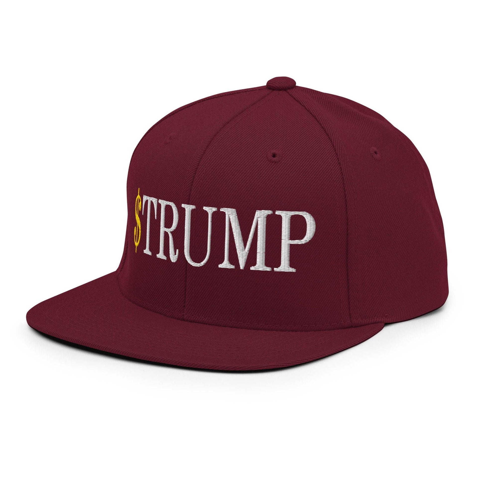 Premium $Trump Official Trump Meme Coin Embroidered Flat Brim Bill Snapback Hat | Custom Embroidery Available - Fast Turnaround Capital Crowns Crypto LADs Snapback Hats