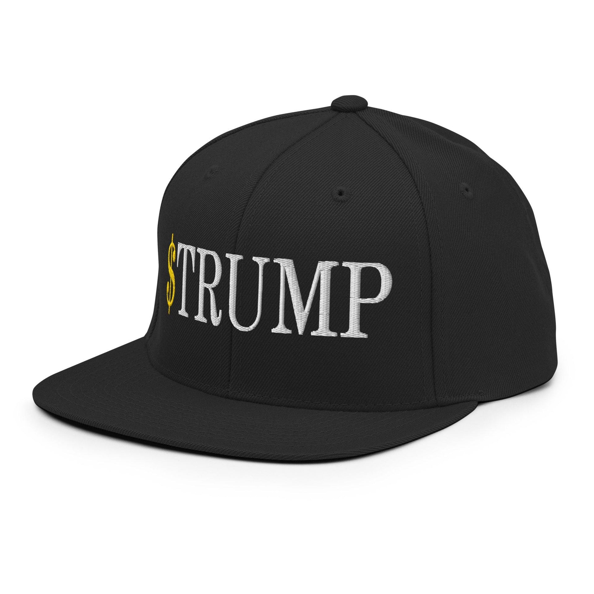 Premium $Trump Official Trump Meme Coin Embroidered Flat Brim Bill Snapback Hat | Custom Embroidery Available - Fast Turnaround Capital Crowns Crypto LADs Snapback Hats