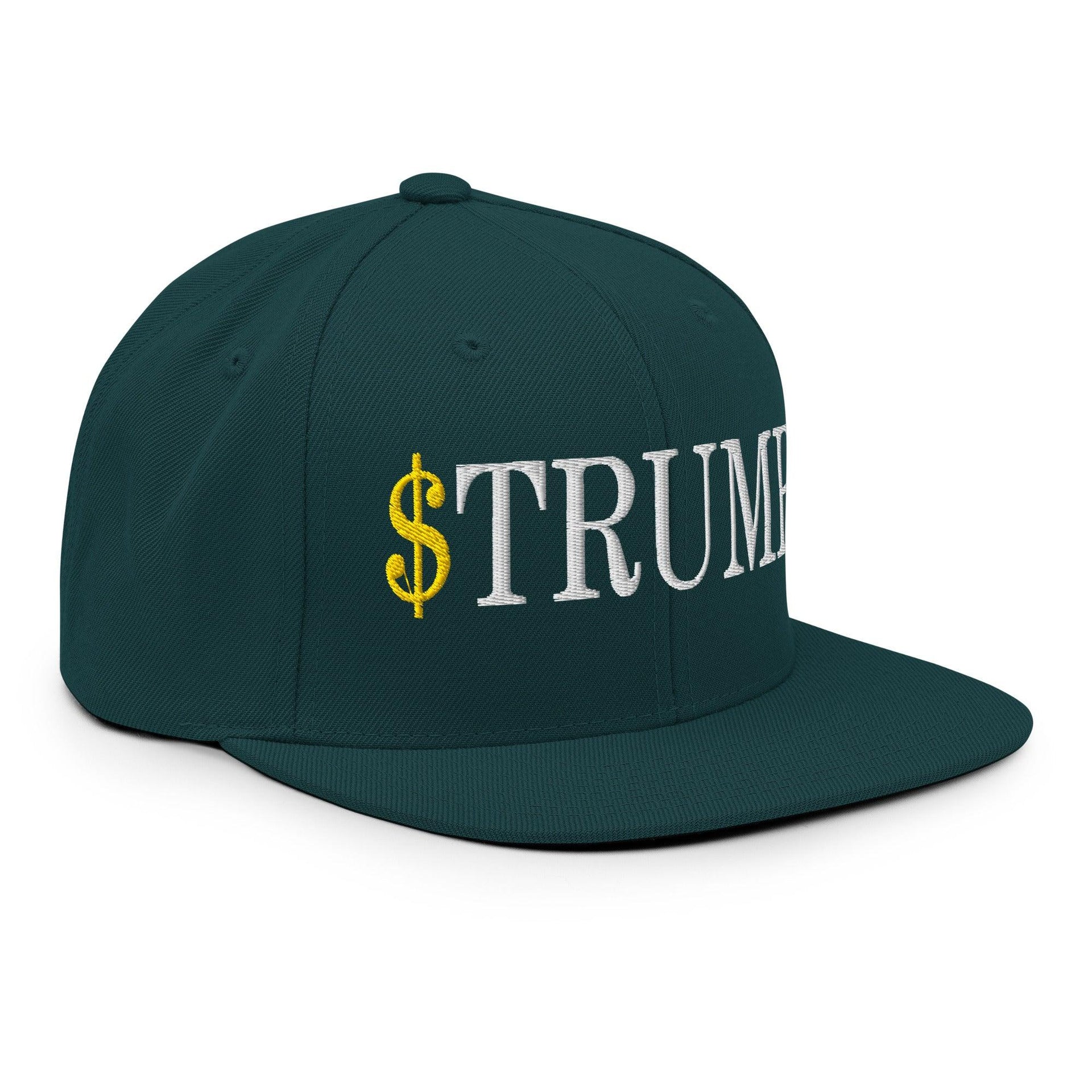 Premium $Trump Official Trump Meme Coin Embroidered Flat Brim Bill Snapback Hat | Custom Embroidery Available - Fast Turnaround Capital Crowns Crypto LADs Snapback Hats