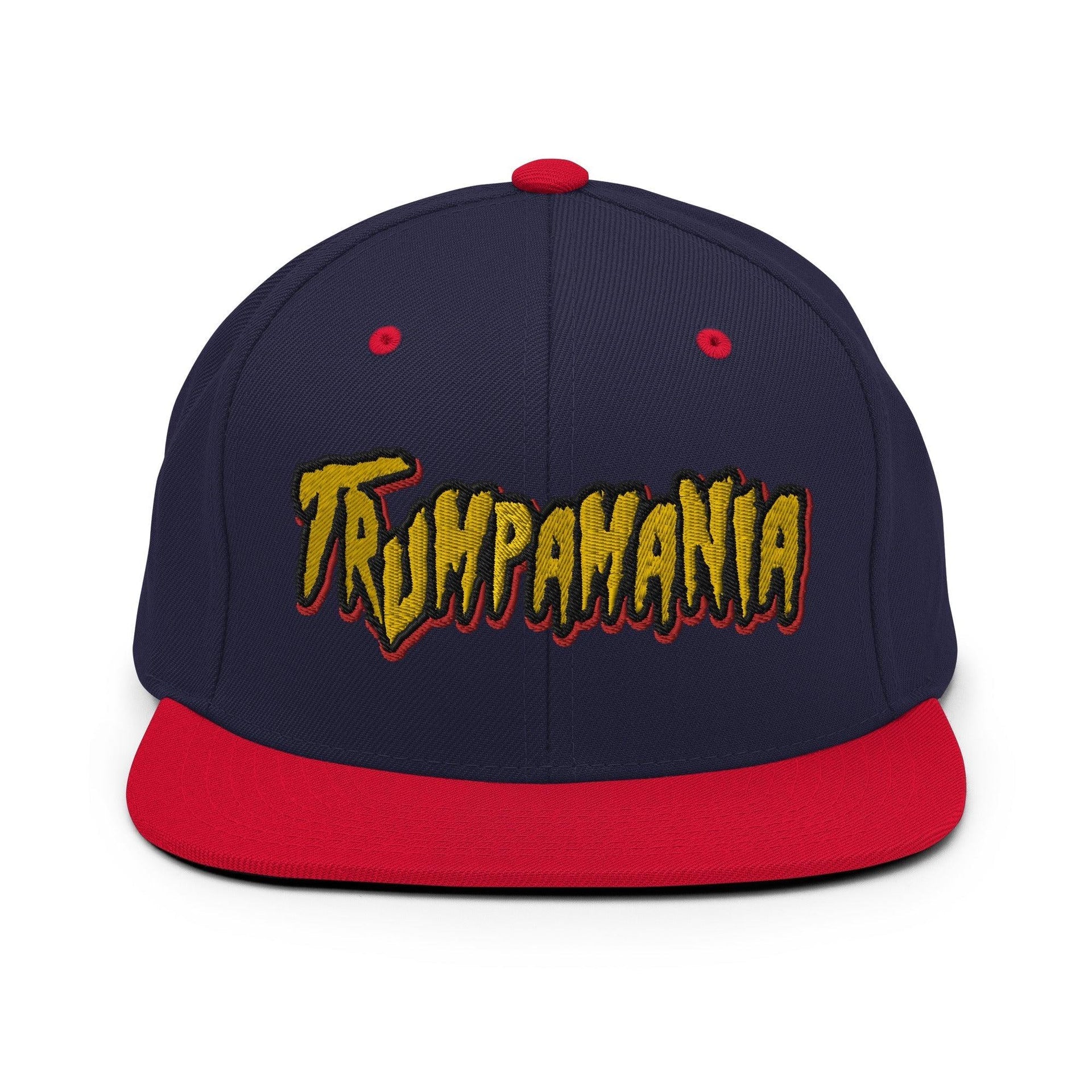 Trumpamania Donald Trump Flat Bill Brim Snapback Hat Navy Red Capital Crowns Conservative LADs Snapback Hats