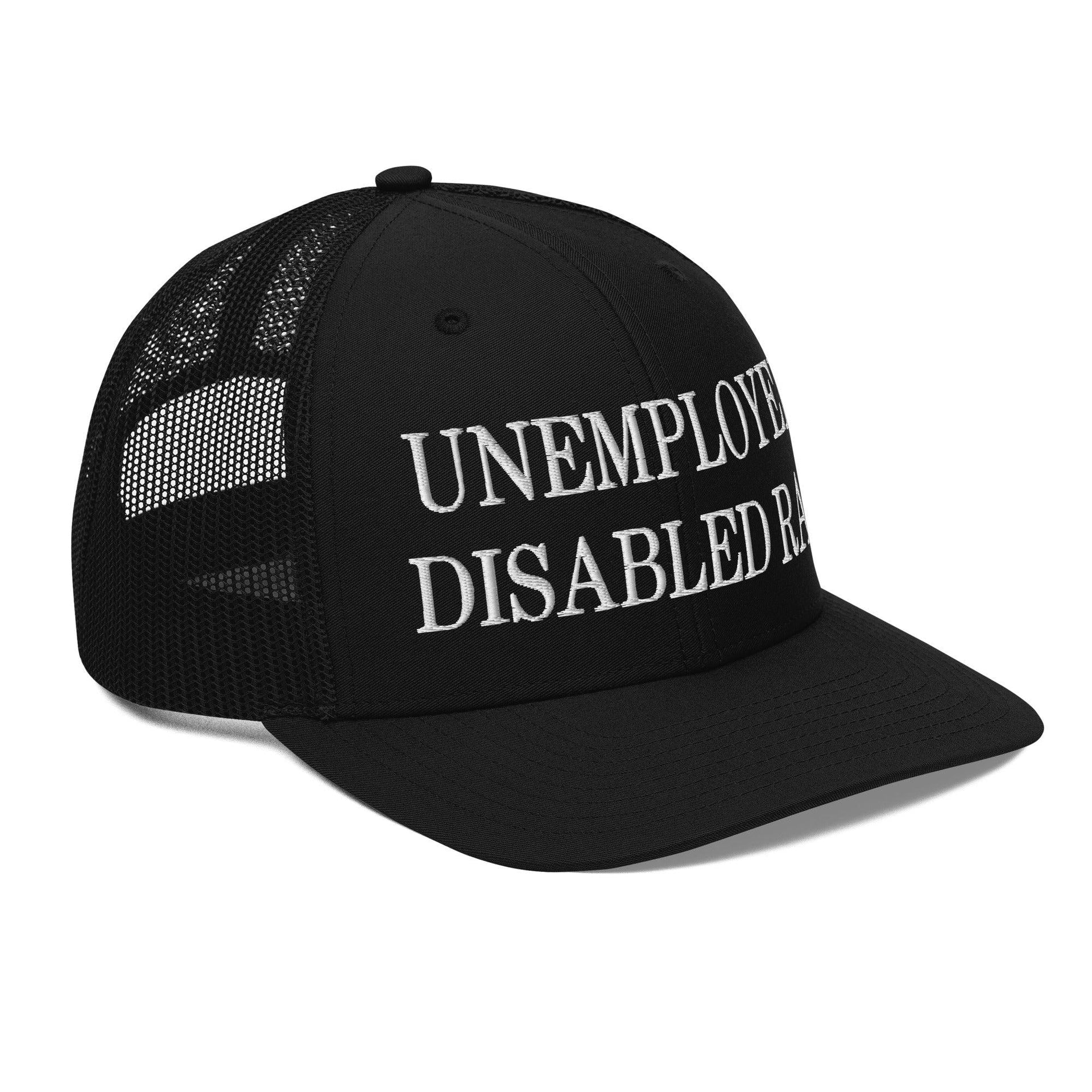 Unemployed Disabled Rat Embroidered Classic Mesh Trucker Hat Capital Crowns Funny Trucker Hats