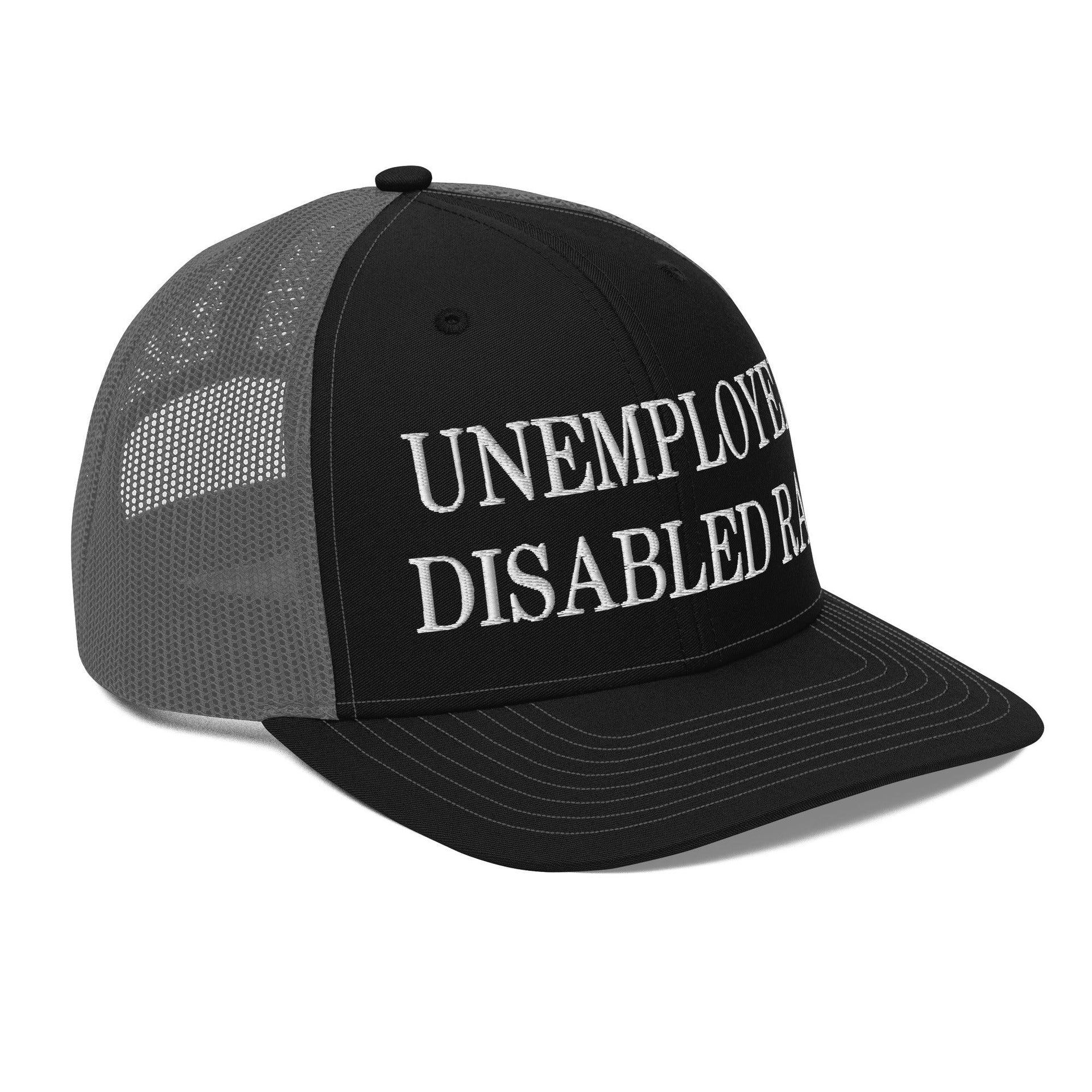 Unemployed Disabled Rat Embroidered Classic Mesh Trucker Hat Capital Crowns Funny Trucker Hats