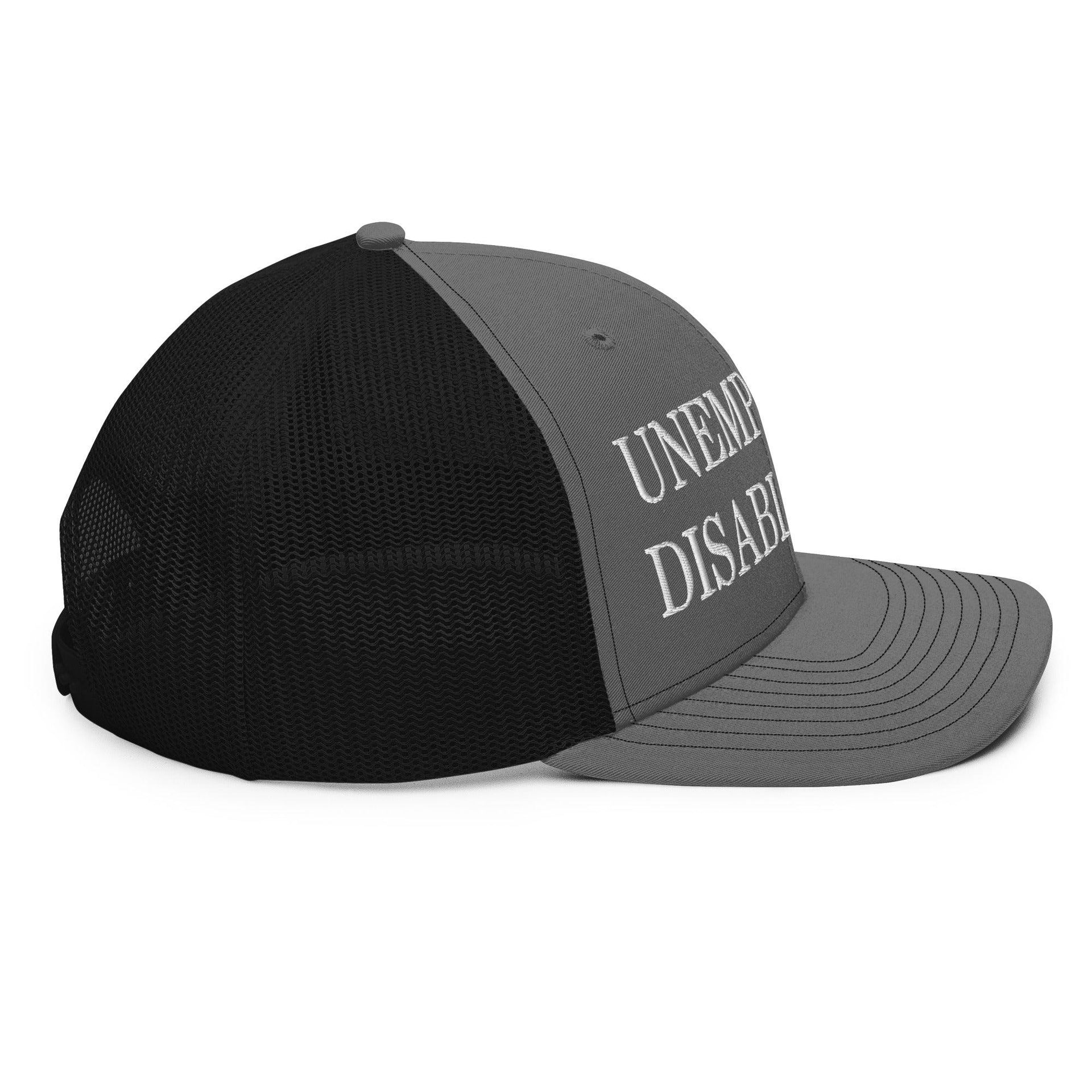 Unemployed Disabled Rat Embroidered Classic Mesh Trucker Hat Capital Crowns Funny Trucker Hats