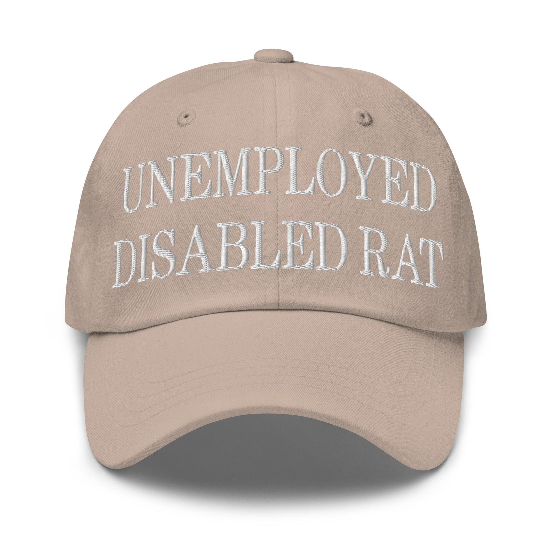 Unemployed Disabled Rat Embroidered Dad Hat Stone Capital Crowns Dad Hats Funny
