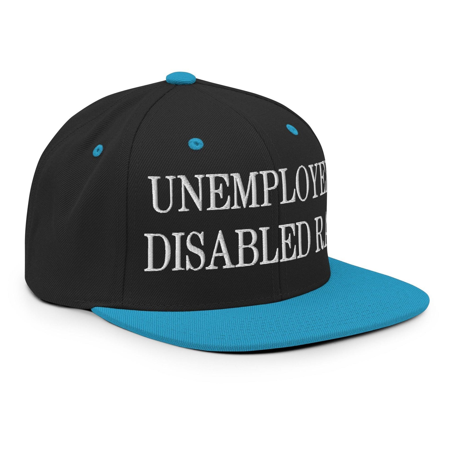 Unemployed Disabled Rat Embroidered Flat Bill Brim Snapback Hat Capital Crowns Funny Snapback Hats