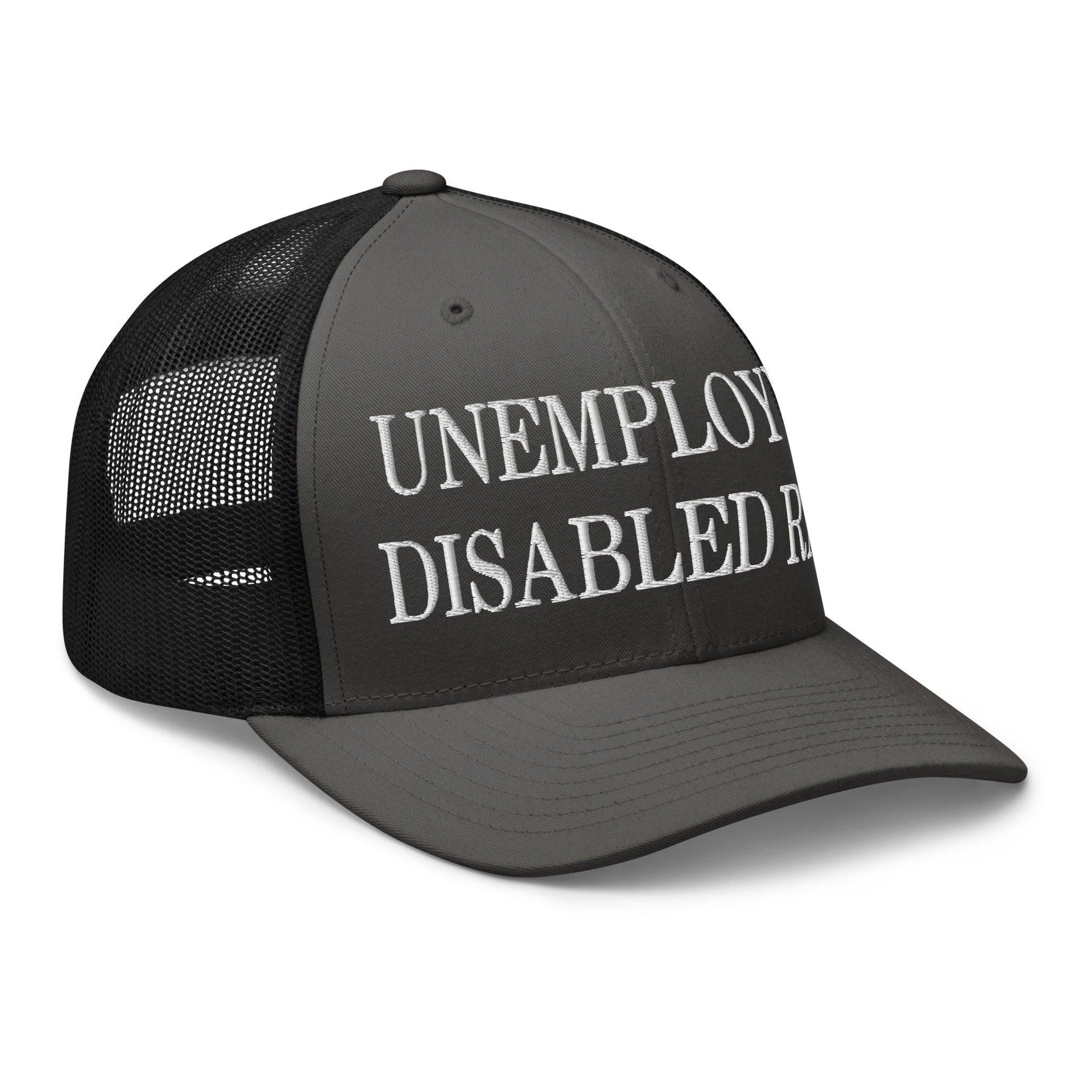 Unemployed Disabled Rat Embroidered Mesh Trucker Hat Capital Crowns Funny Trucker Hats