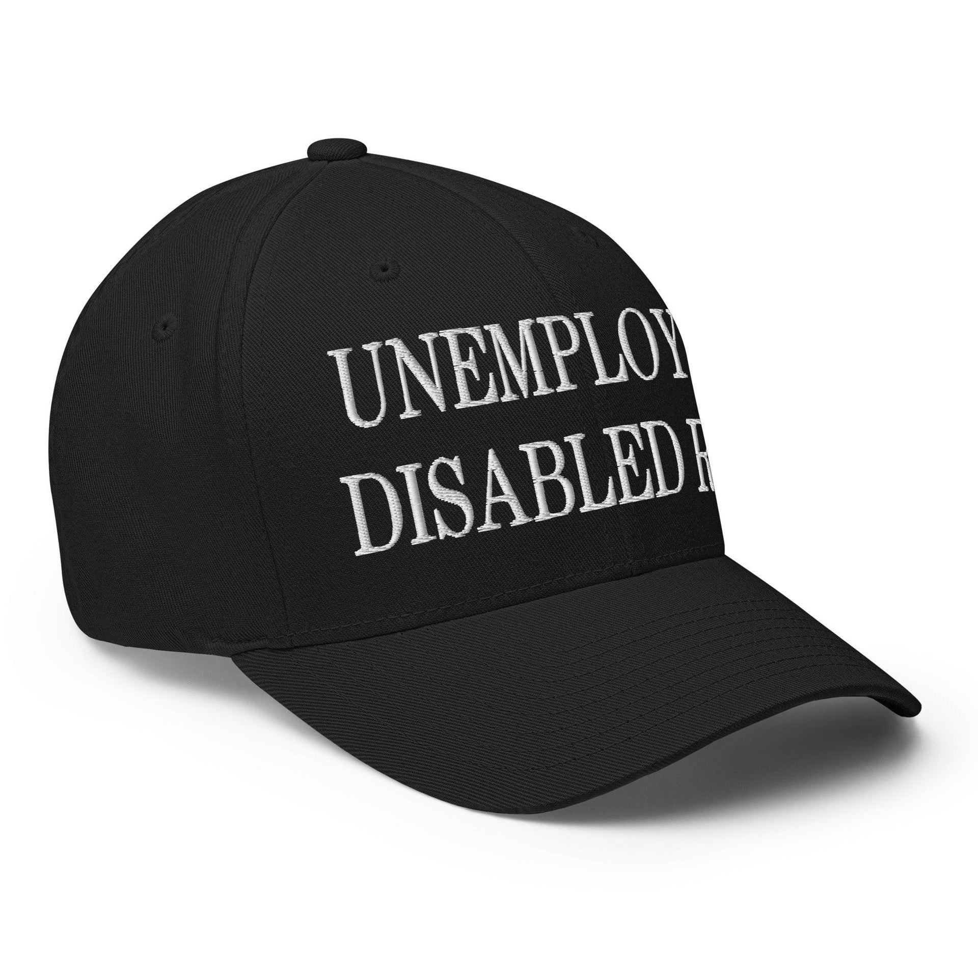 Unemployed Disabled Rat Embroidered Stretch Fit Baseball Hat Capital Crowns Funny Stretch Fit