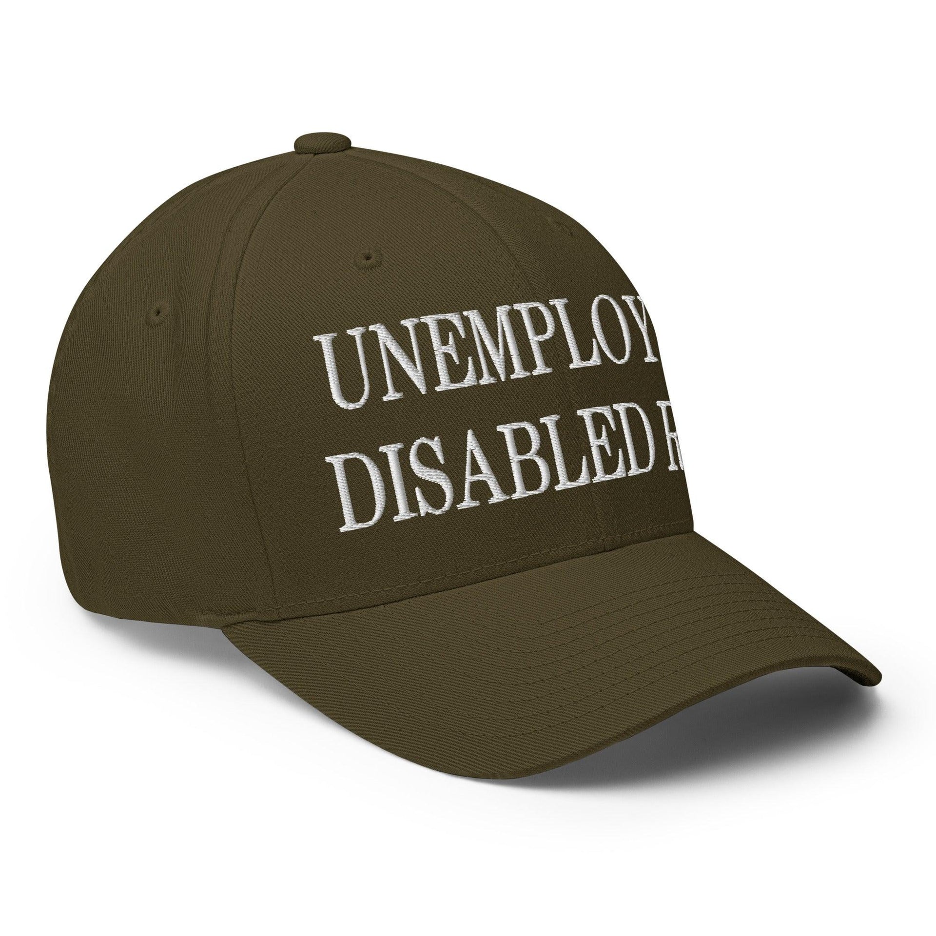 Unemployed Disabled Rat Embroidered Stretch Fit Baseball Hat Capital Crowns Funny Stretch Fit