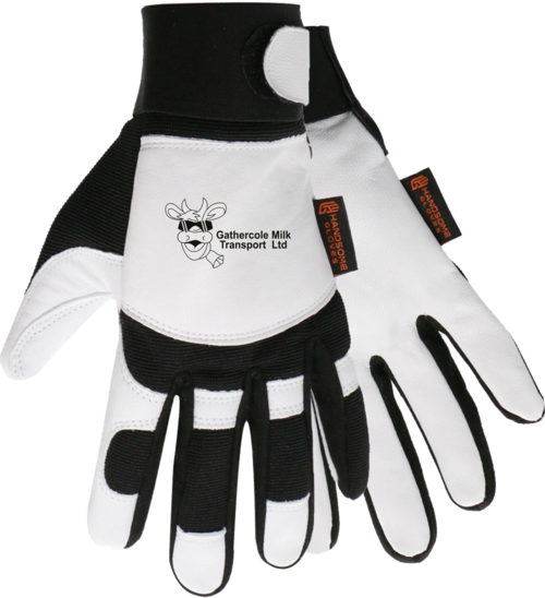 Unlined Goatskin Mechanical Gloves - 702T Black White Handsome Gloves Safety Gloves