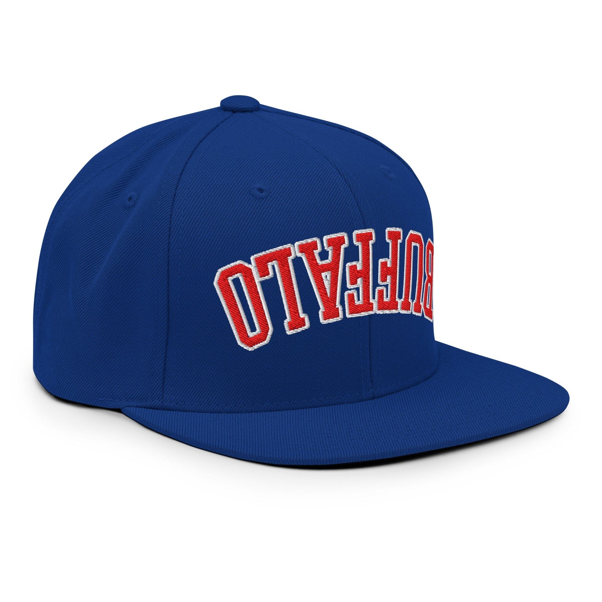 Upside Down Buffalo Football Embroidered Flat Brim Bill Snapback Hat Buffalo Capital Crowns NY Snapback Hats